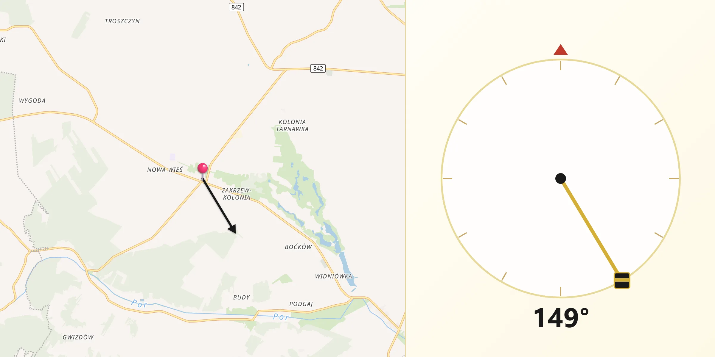 Kierunek Qibla z Zakrzew
