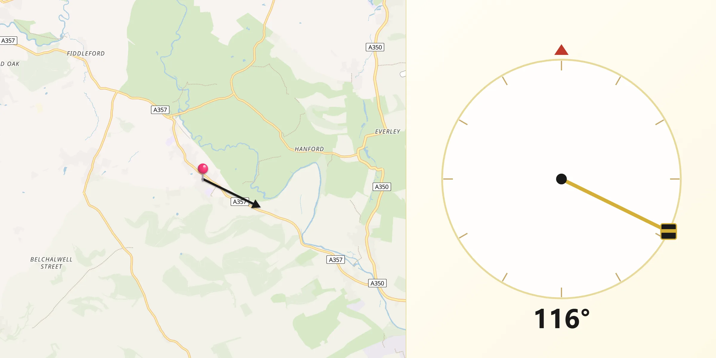 Qibla Direction from Shillingstone