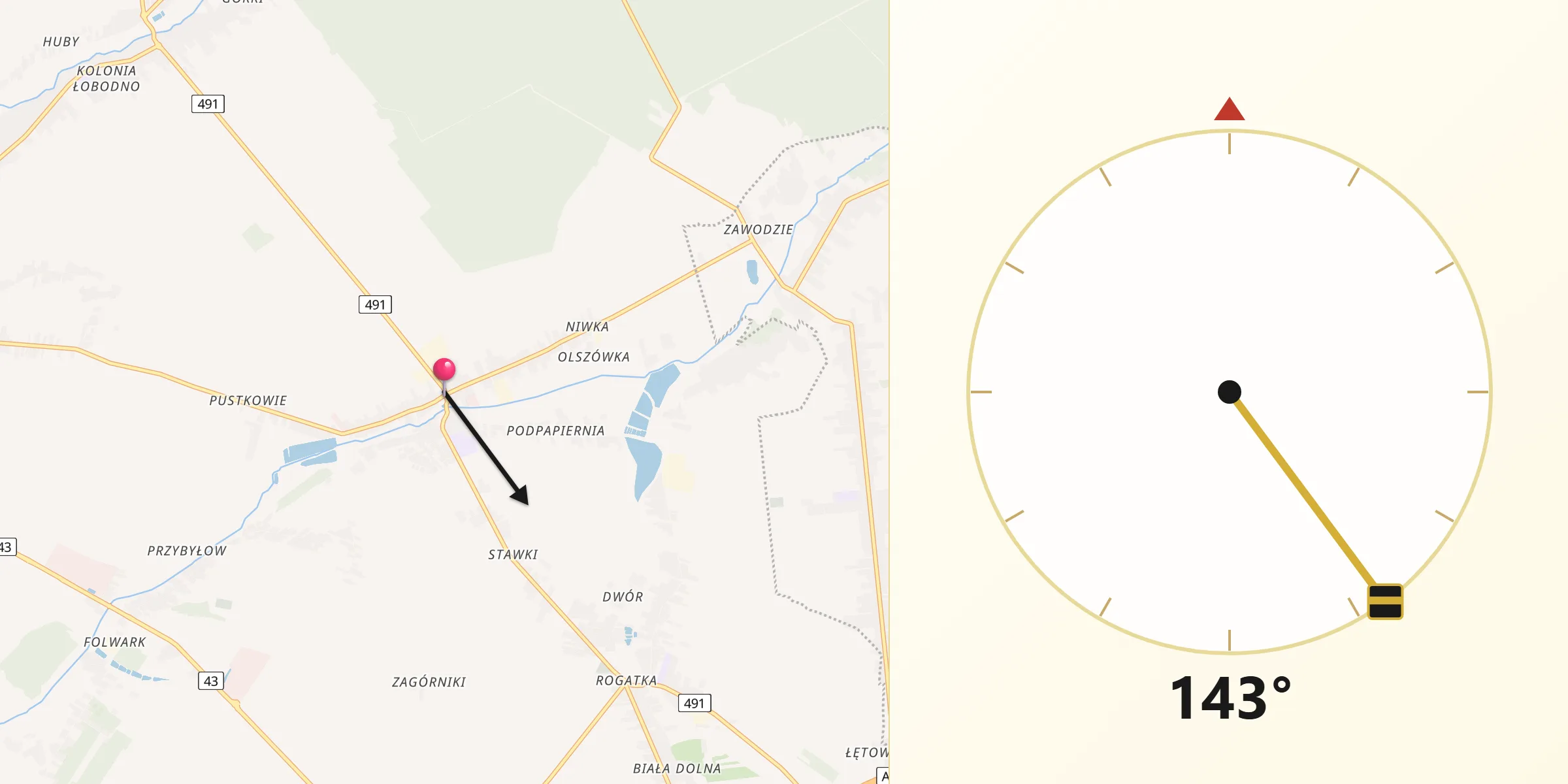 Kierunek Qibla z Kamyk