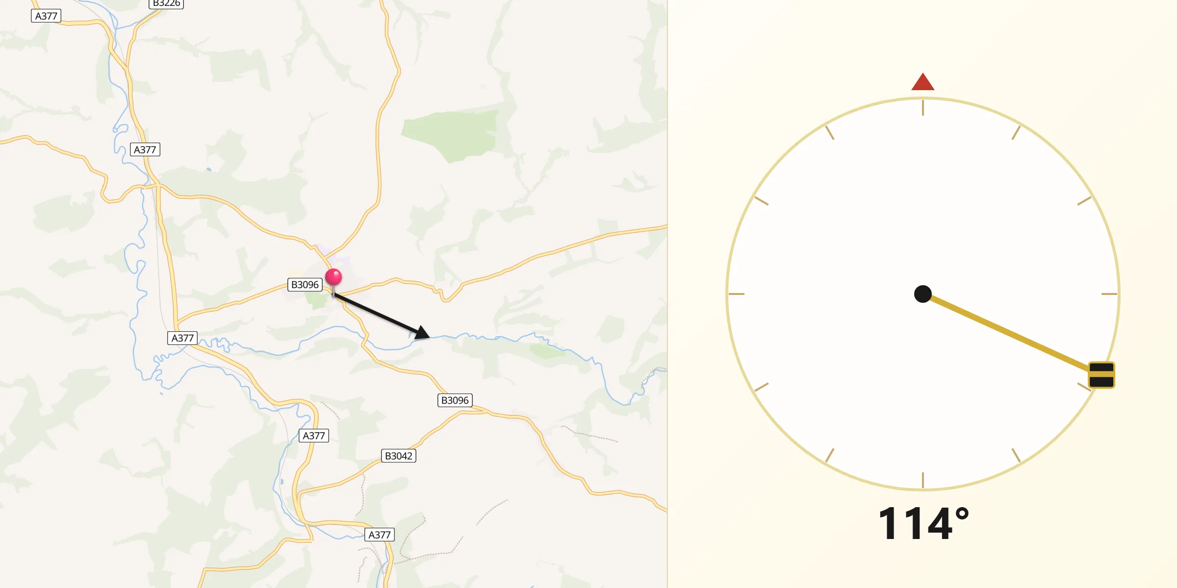 Qibla Direction from Chulmleigh