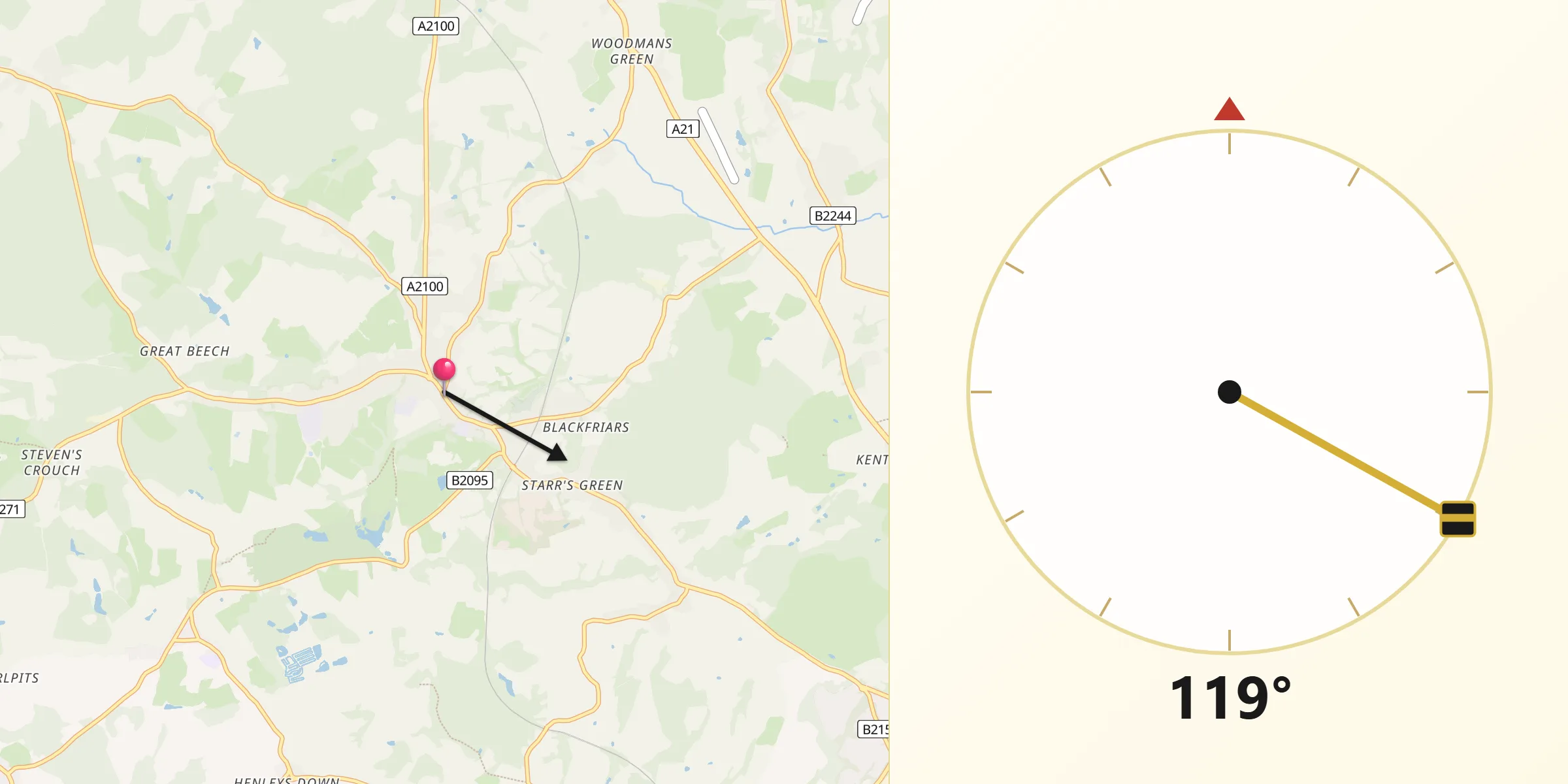 Qibla Direction from Battle