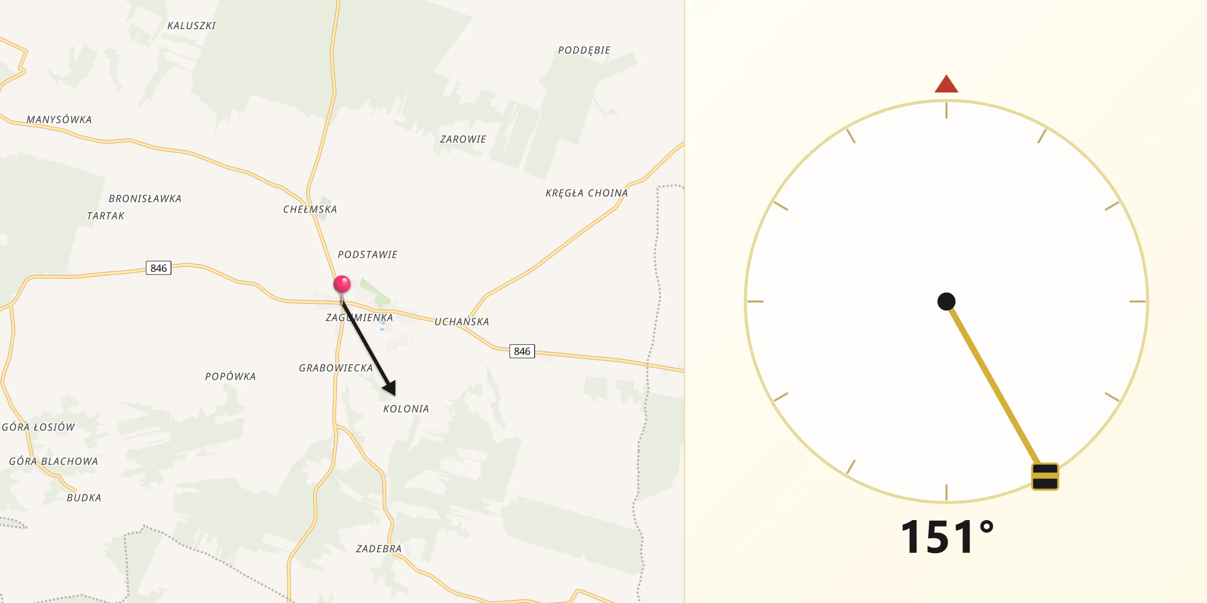 Kierunek Qibla z Wojsławice