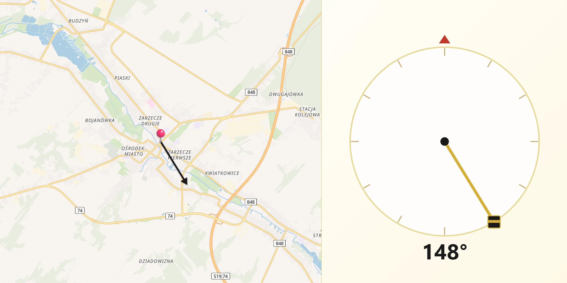 Kierunek Qibla z Kraśnik