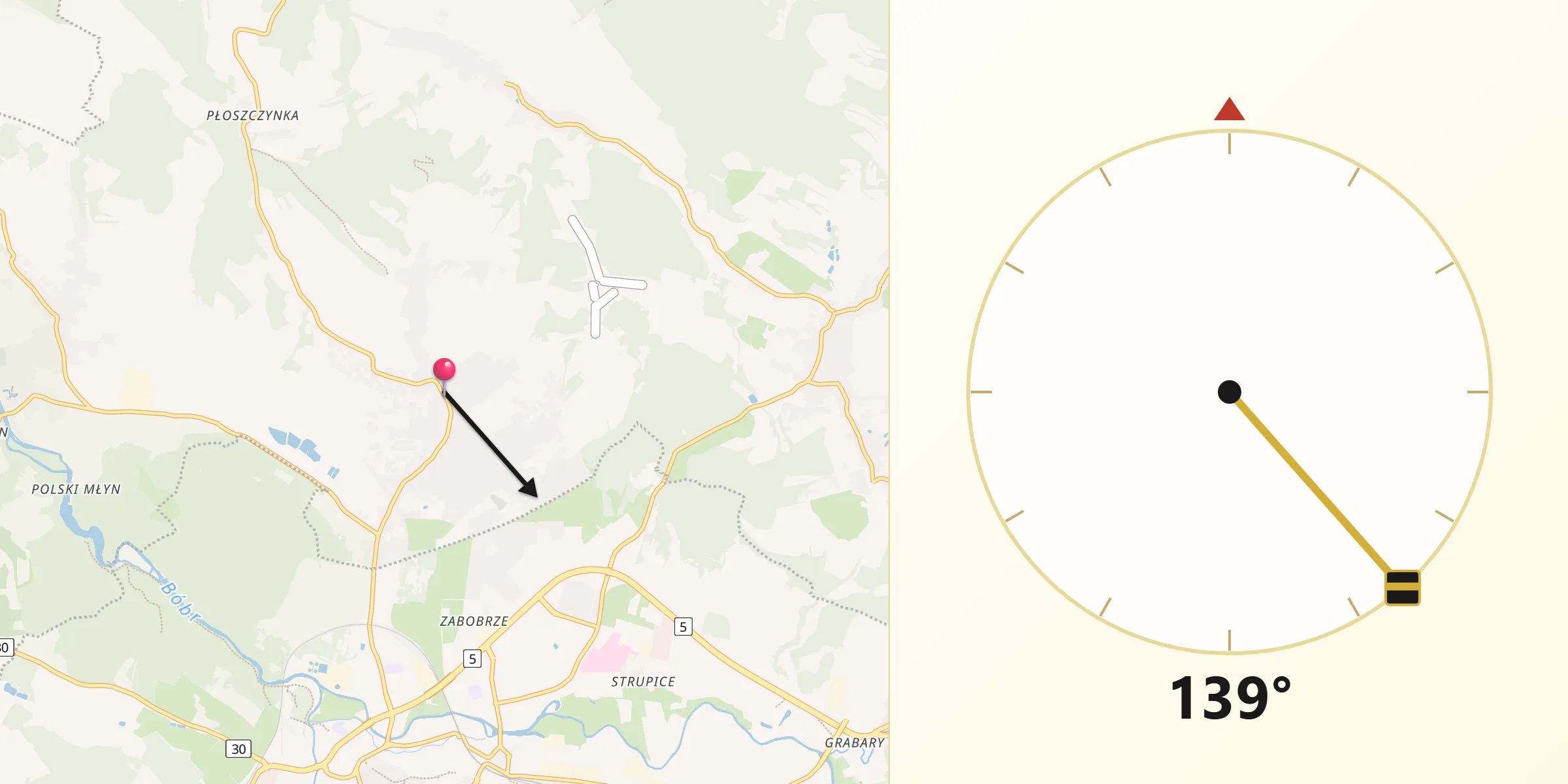 Kierunek Qibla z Jeżów Sudecki