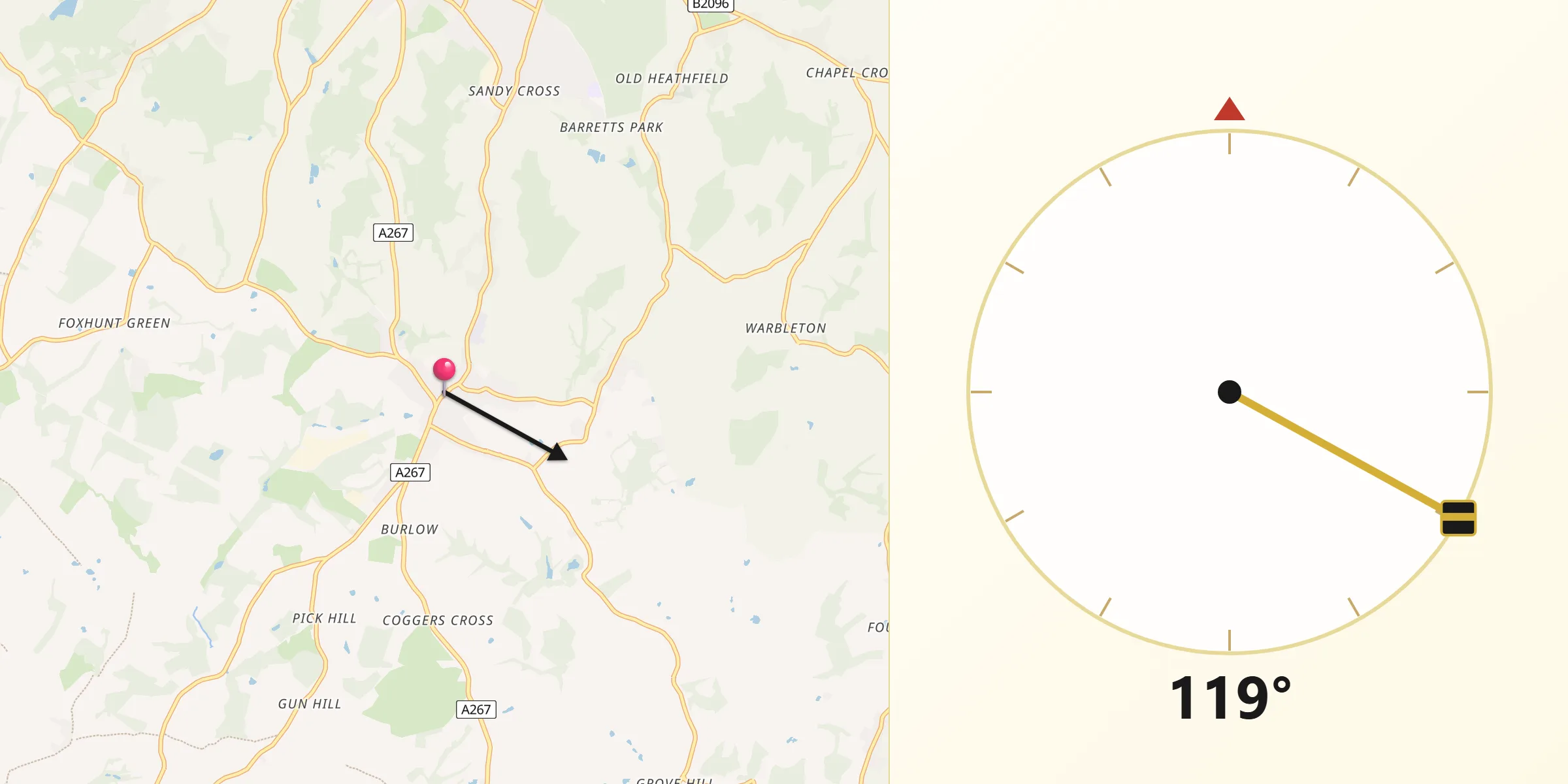 Qibla Direction from Horam