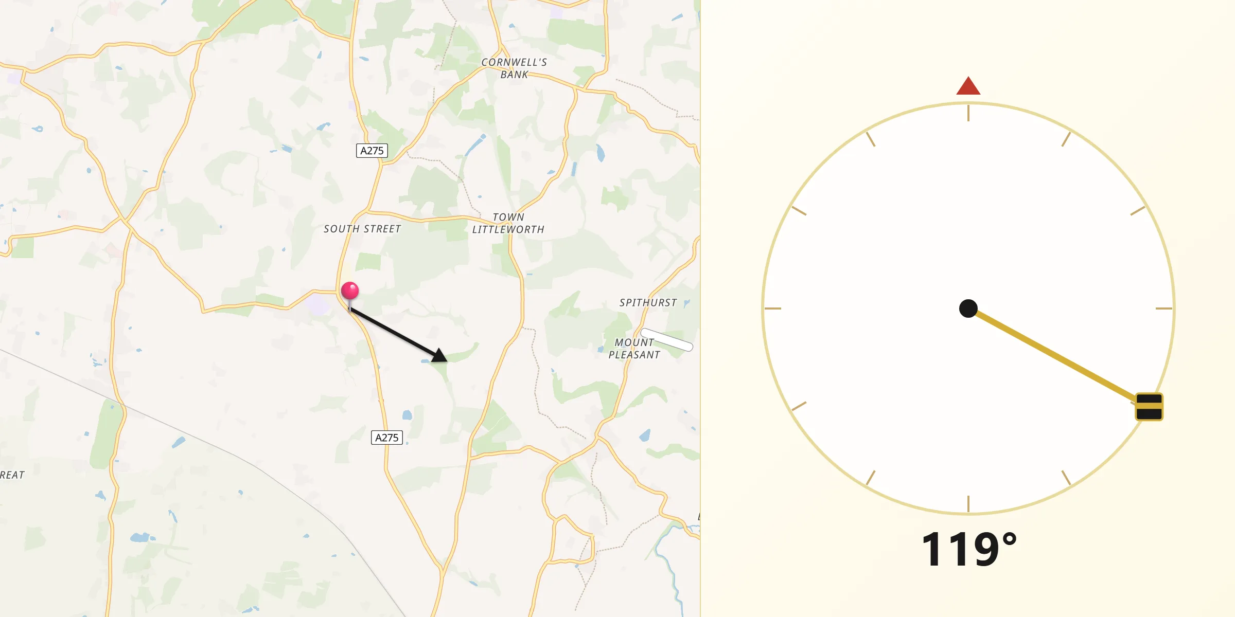 Qibla Direction from South Chailey