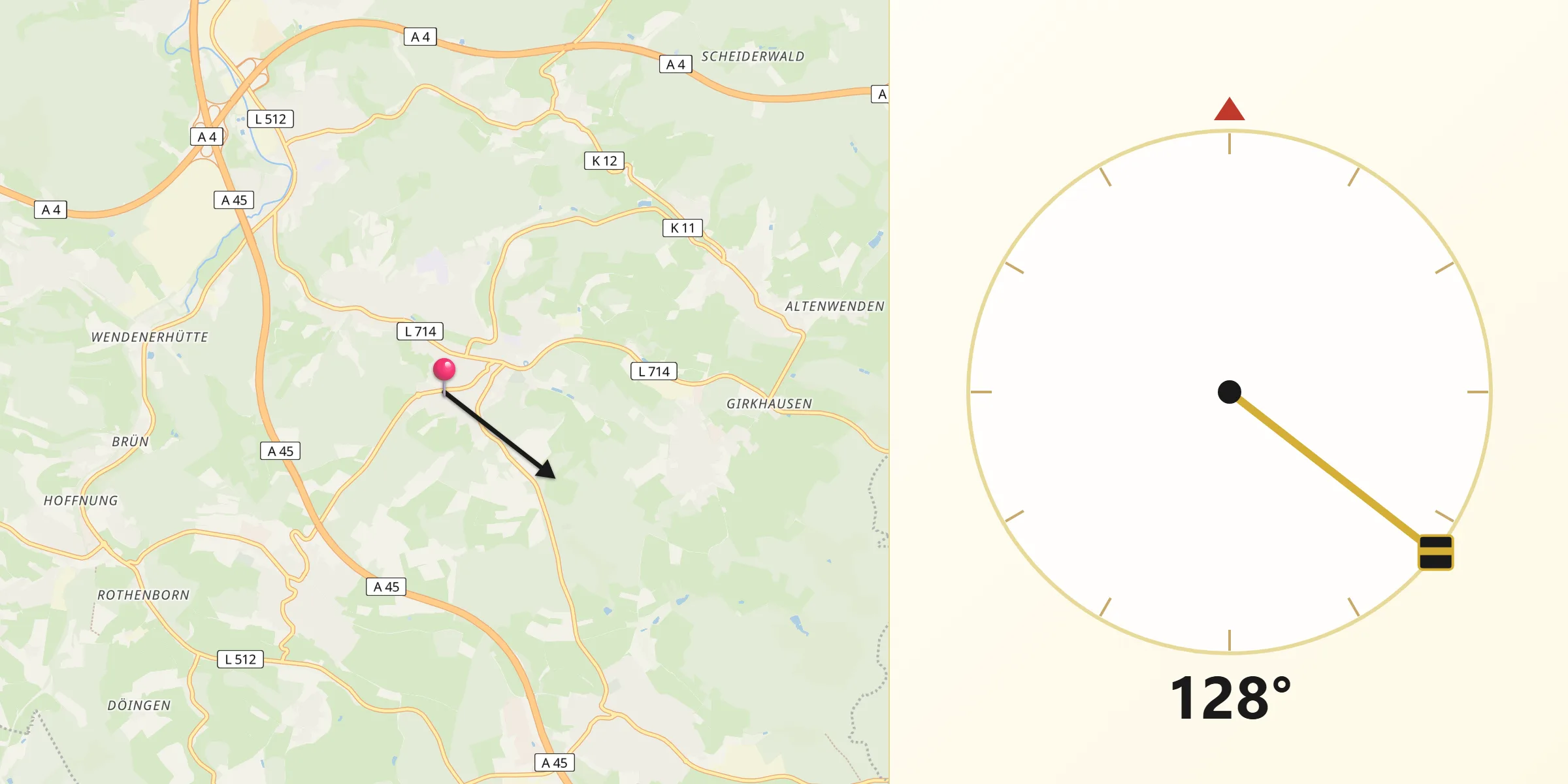 Qibla-Richtung von Wenden