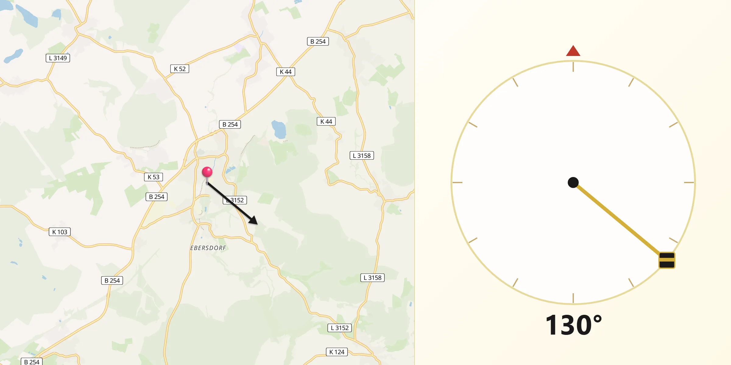 Qibla-Richtung von Frielendorf