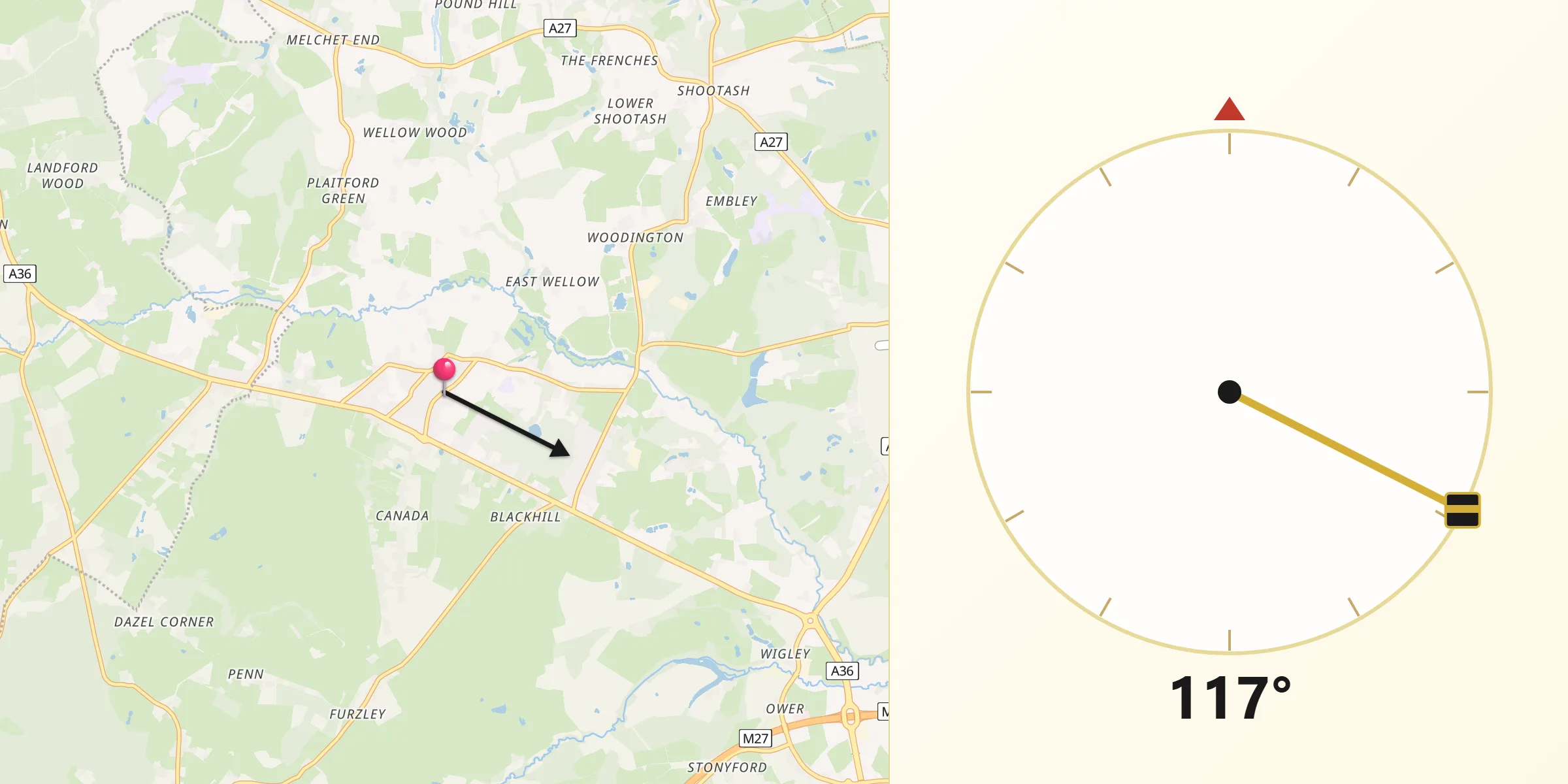 Qibla Direction from West Wellow