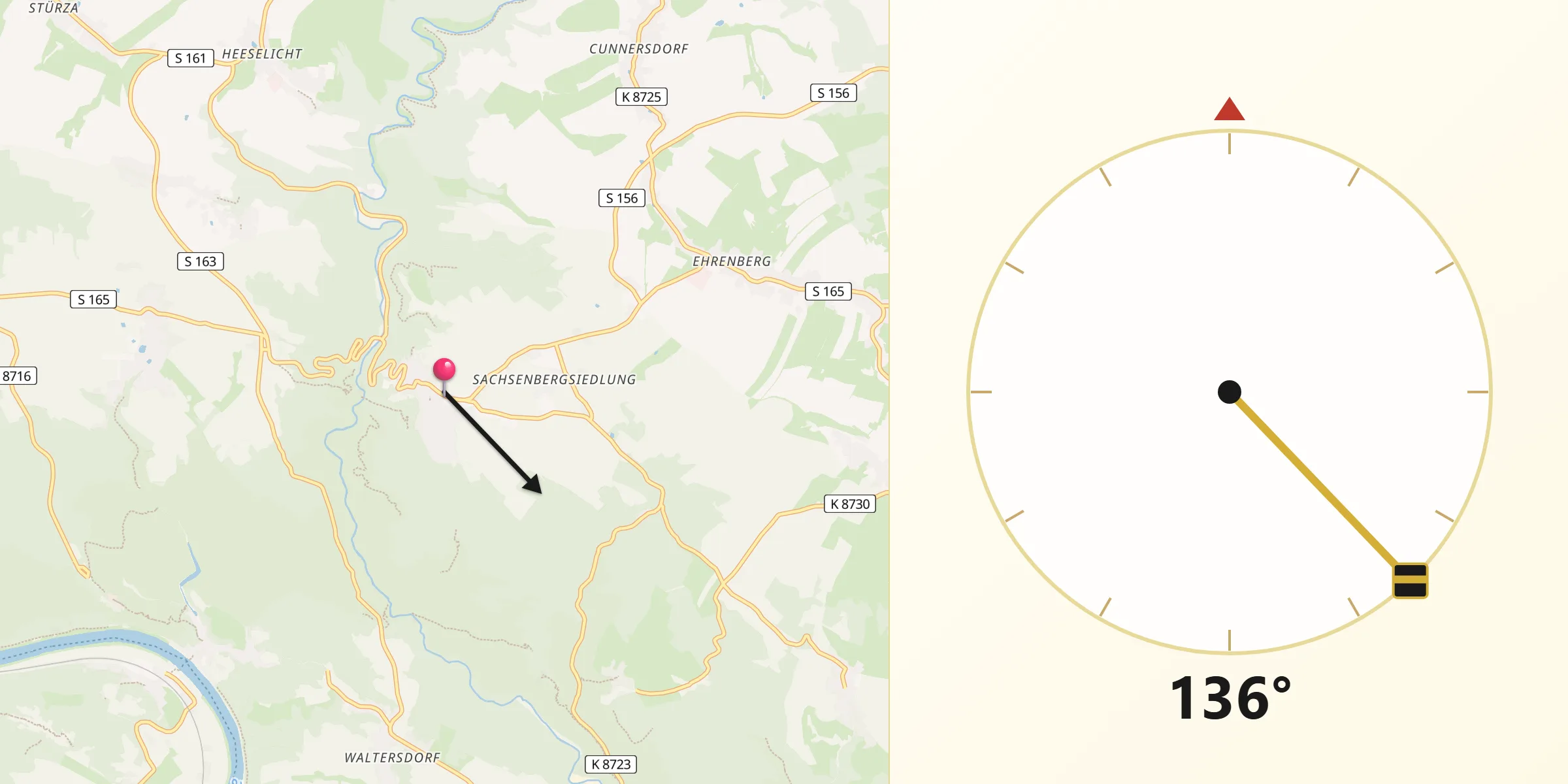 Qibla-Richtung von Hohnstein