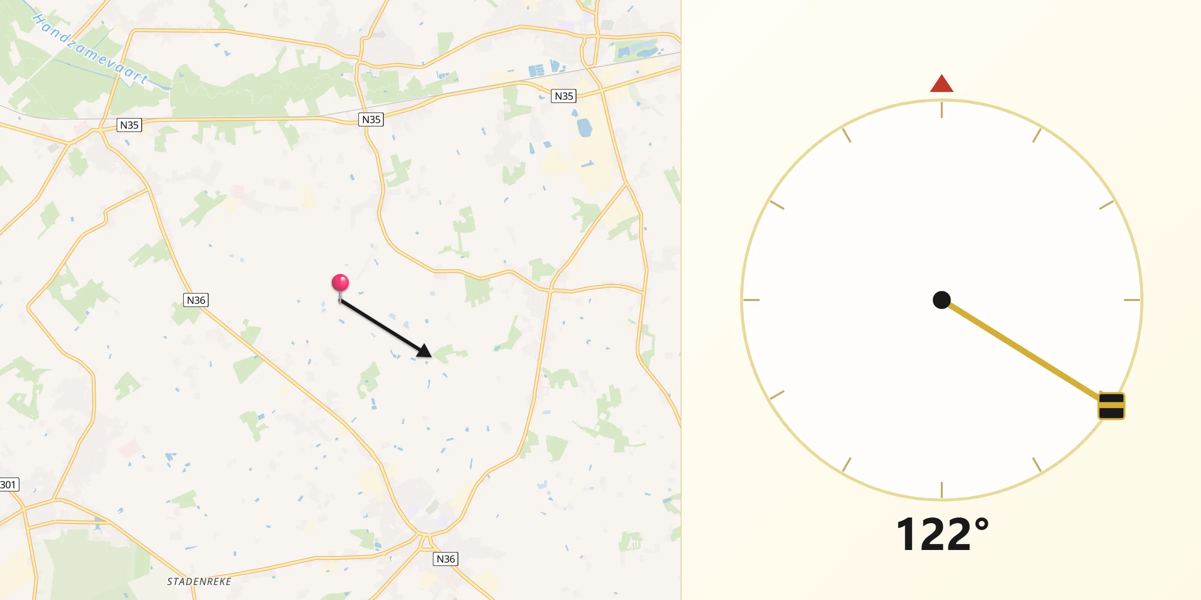 Direction vers la Qibla depuis Provincie West-Vlaanderen