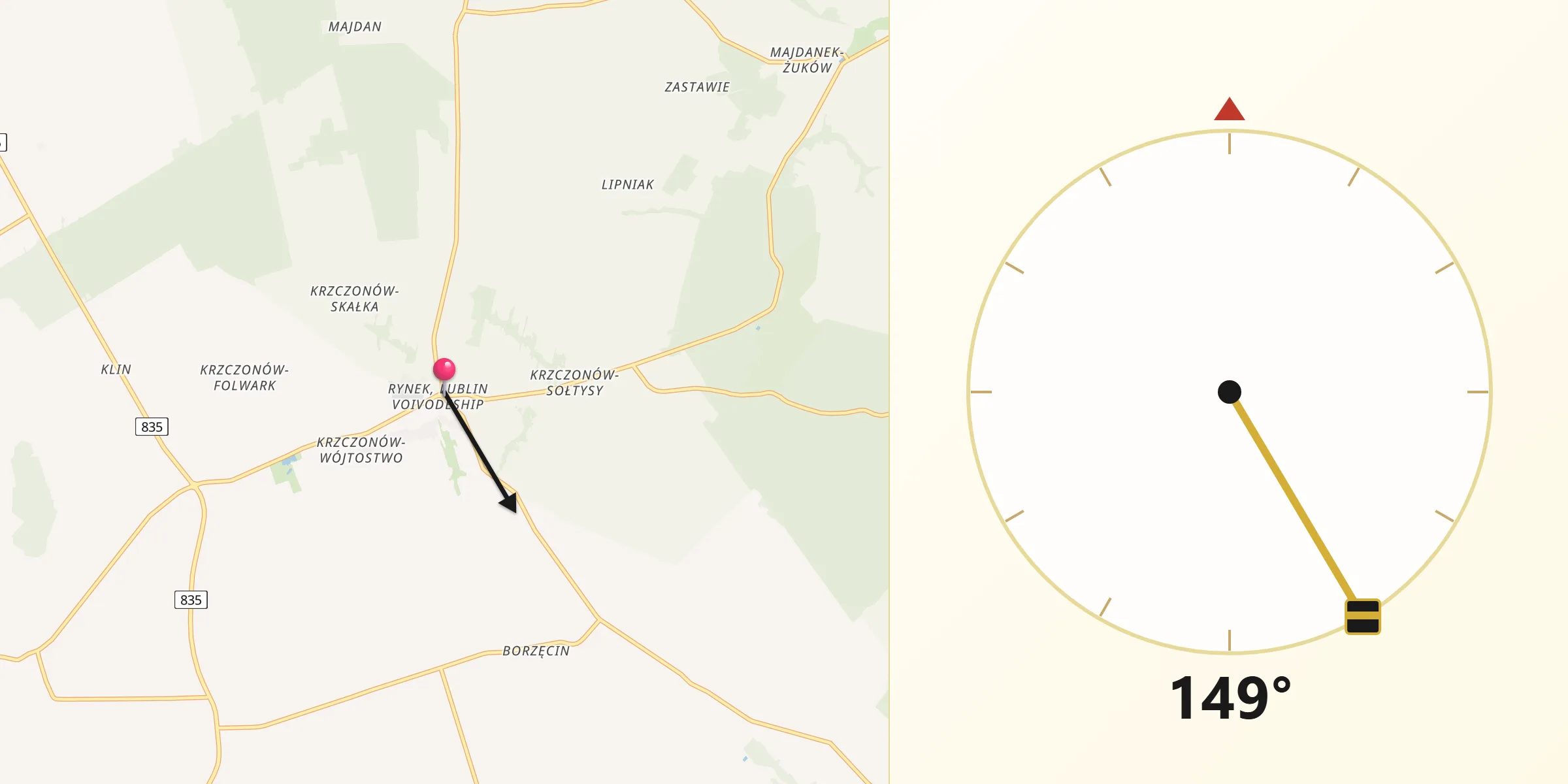 Kierunek Qibla z Krzczonów