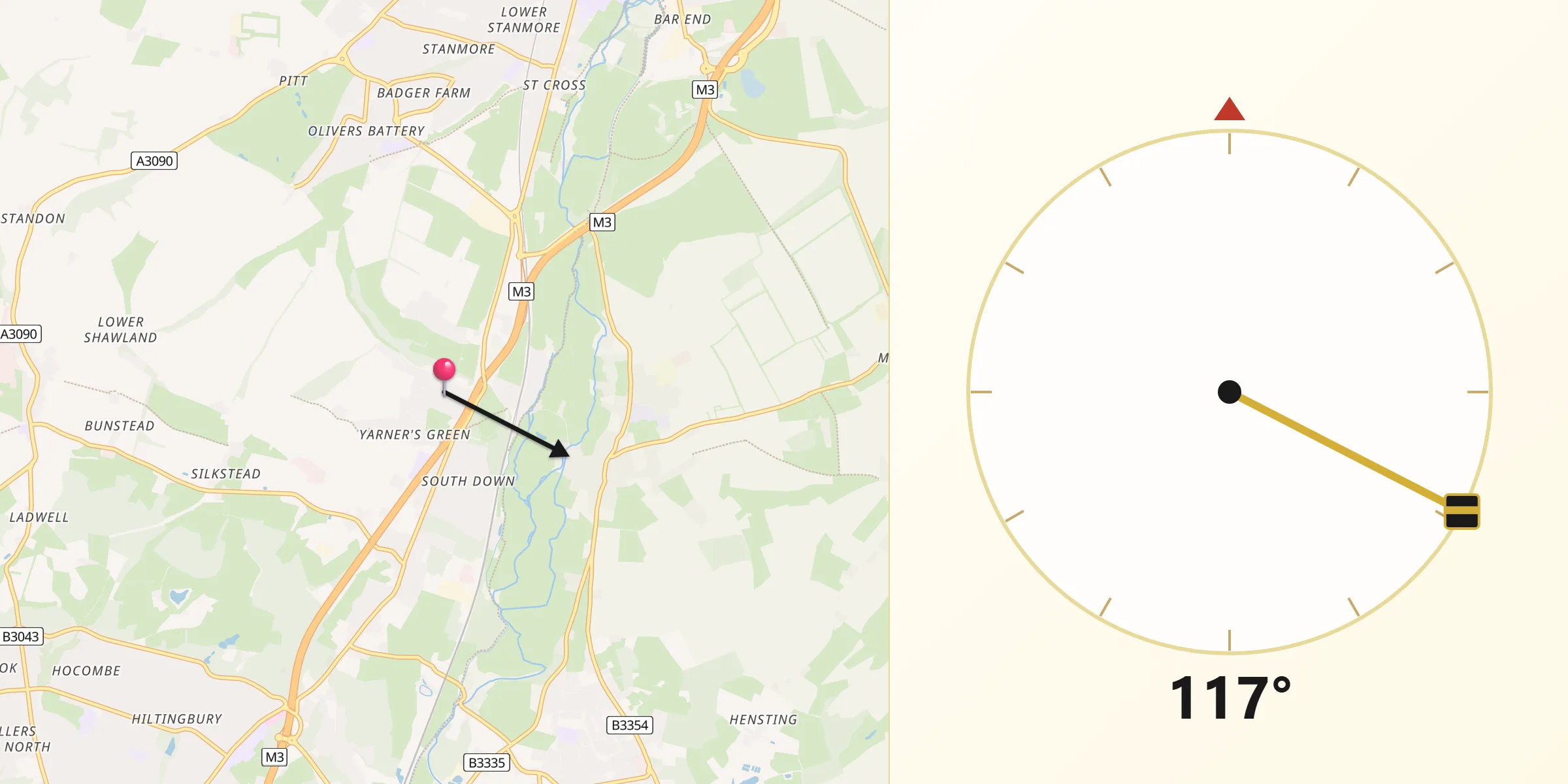 Qibla Direction from Compton