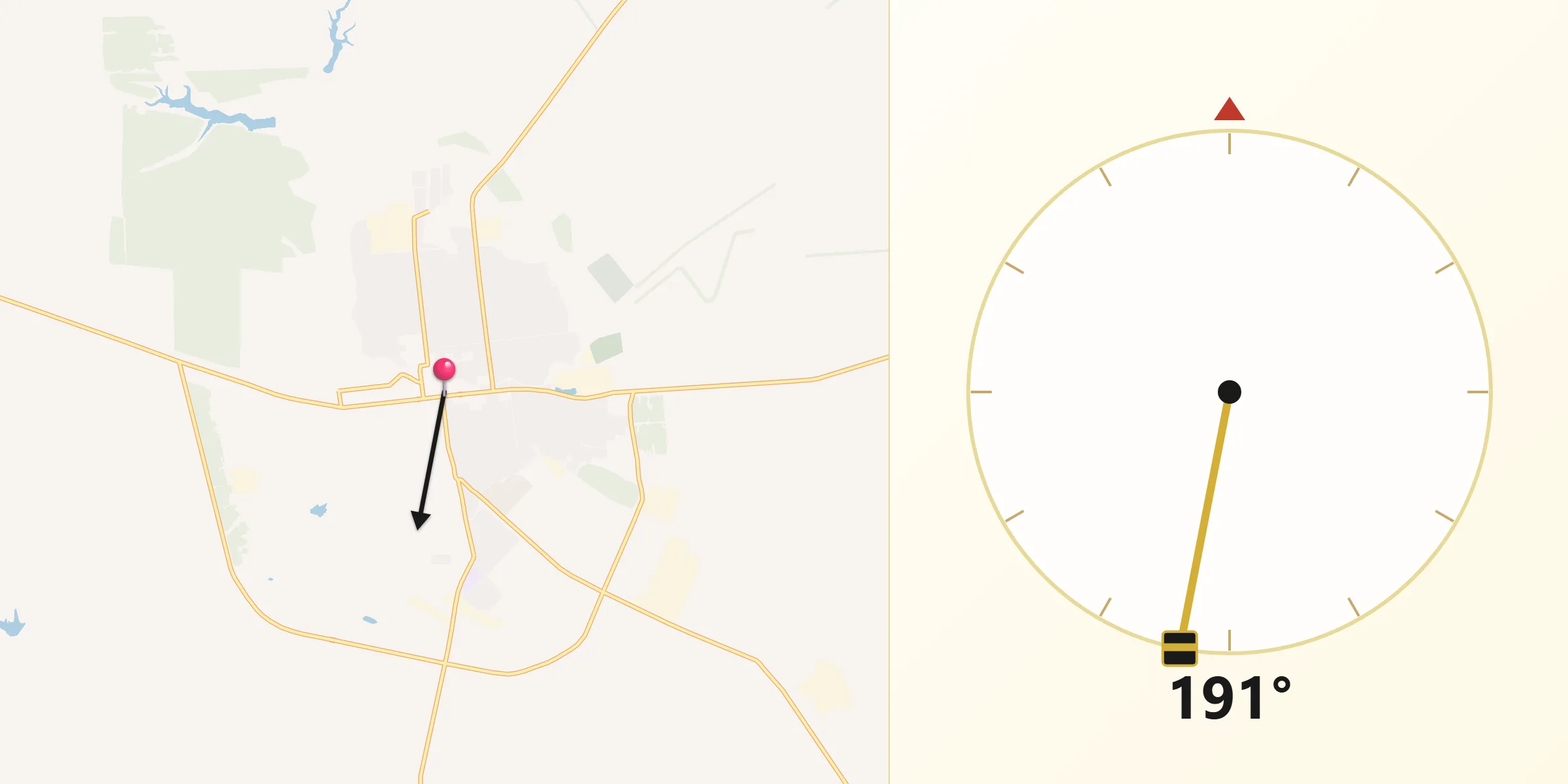 Направление Киблы из Красноармейск