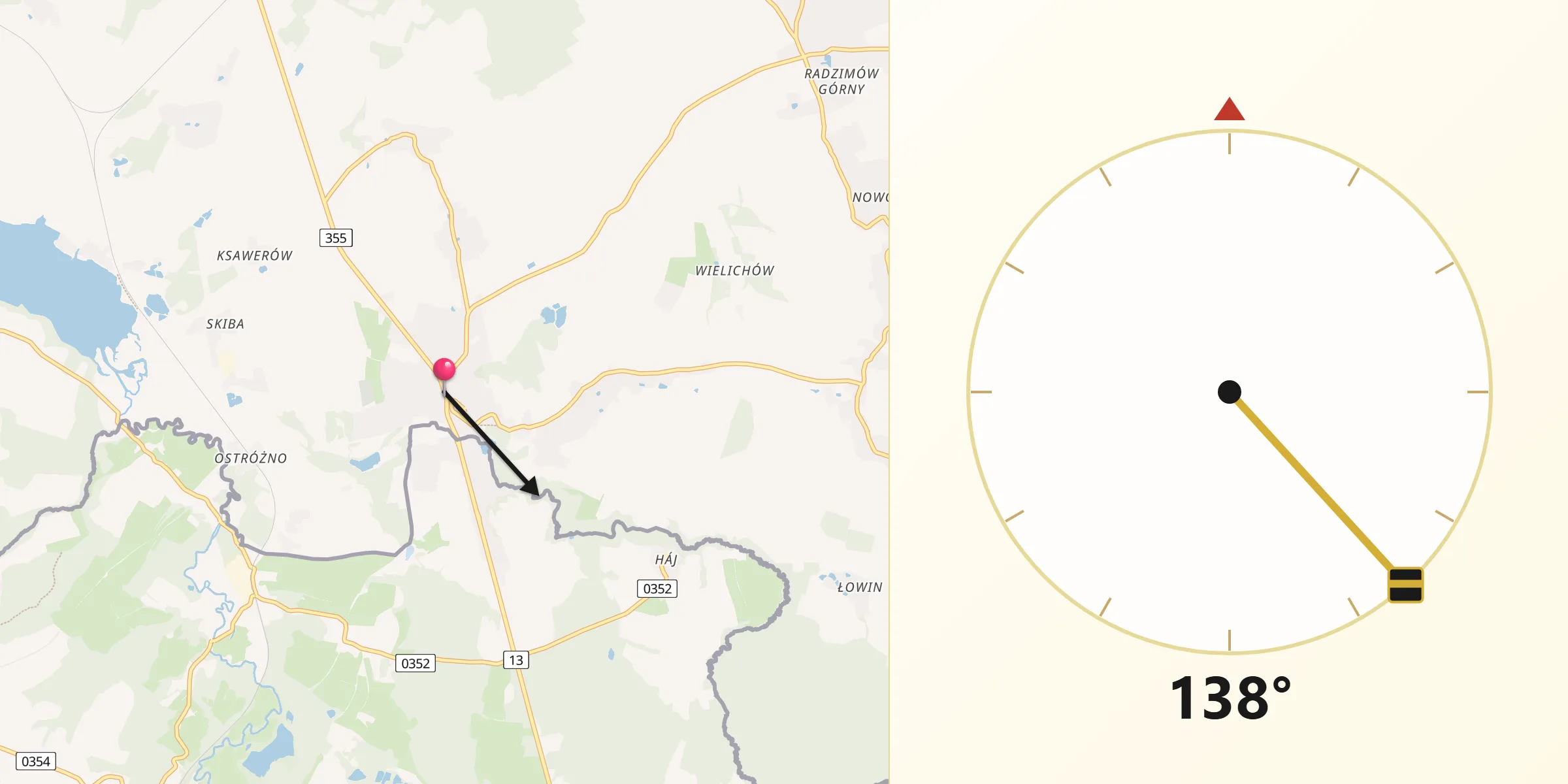 Kierunek Qibla z Zawidów
