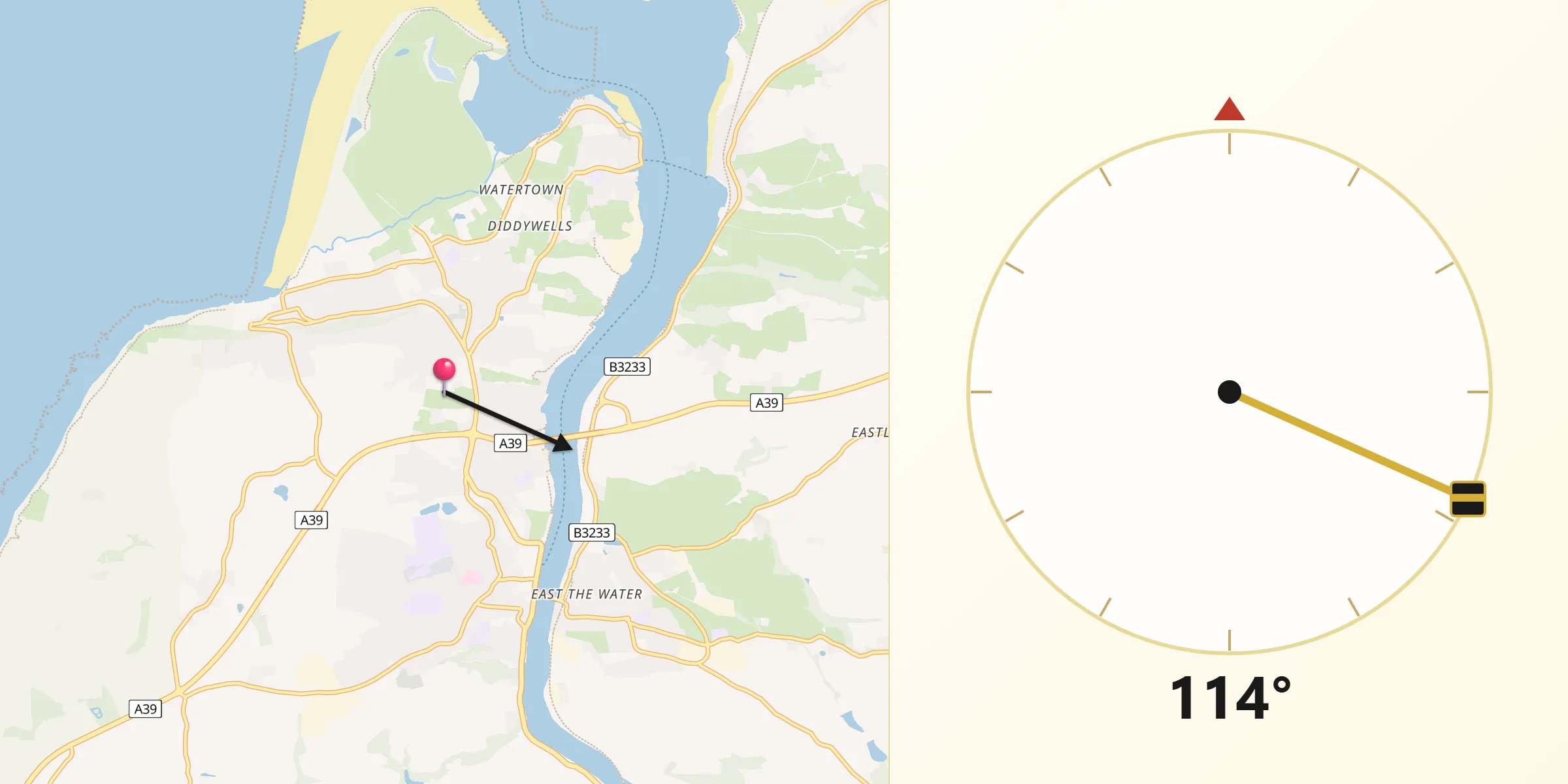 Qibla Direction from Northam