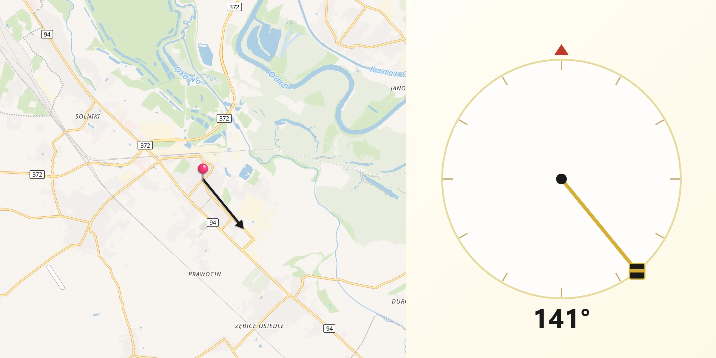 Kierunek Qibla z Siechnice