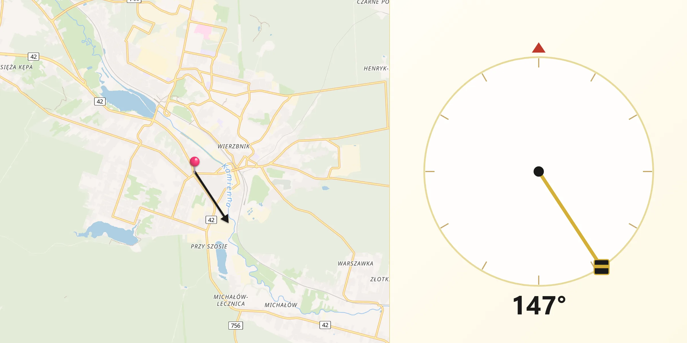 Kierunek Qibla z Starachowice