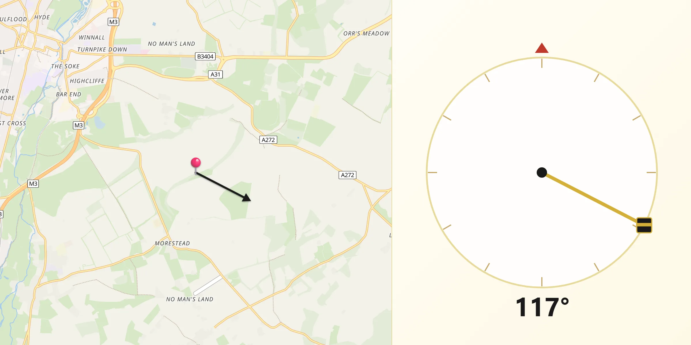 Qibla Direction from East Hampshire