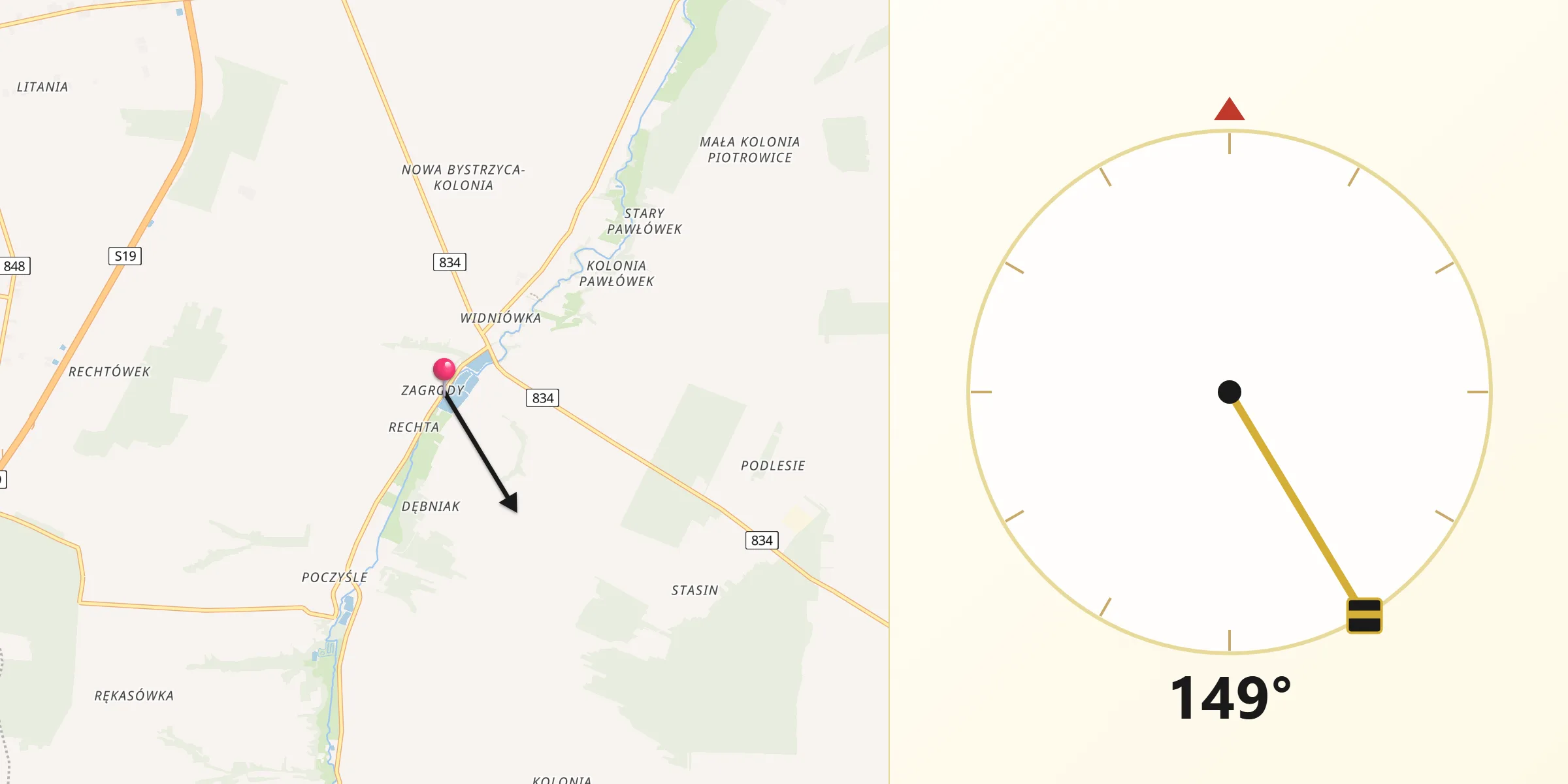 Kierunek Qibla z Strzyżowice