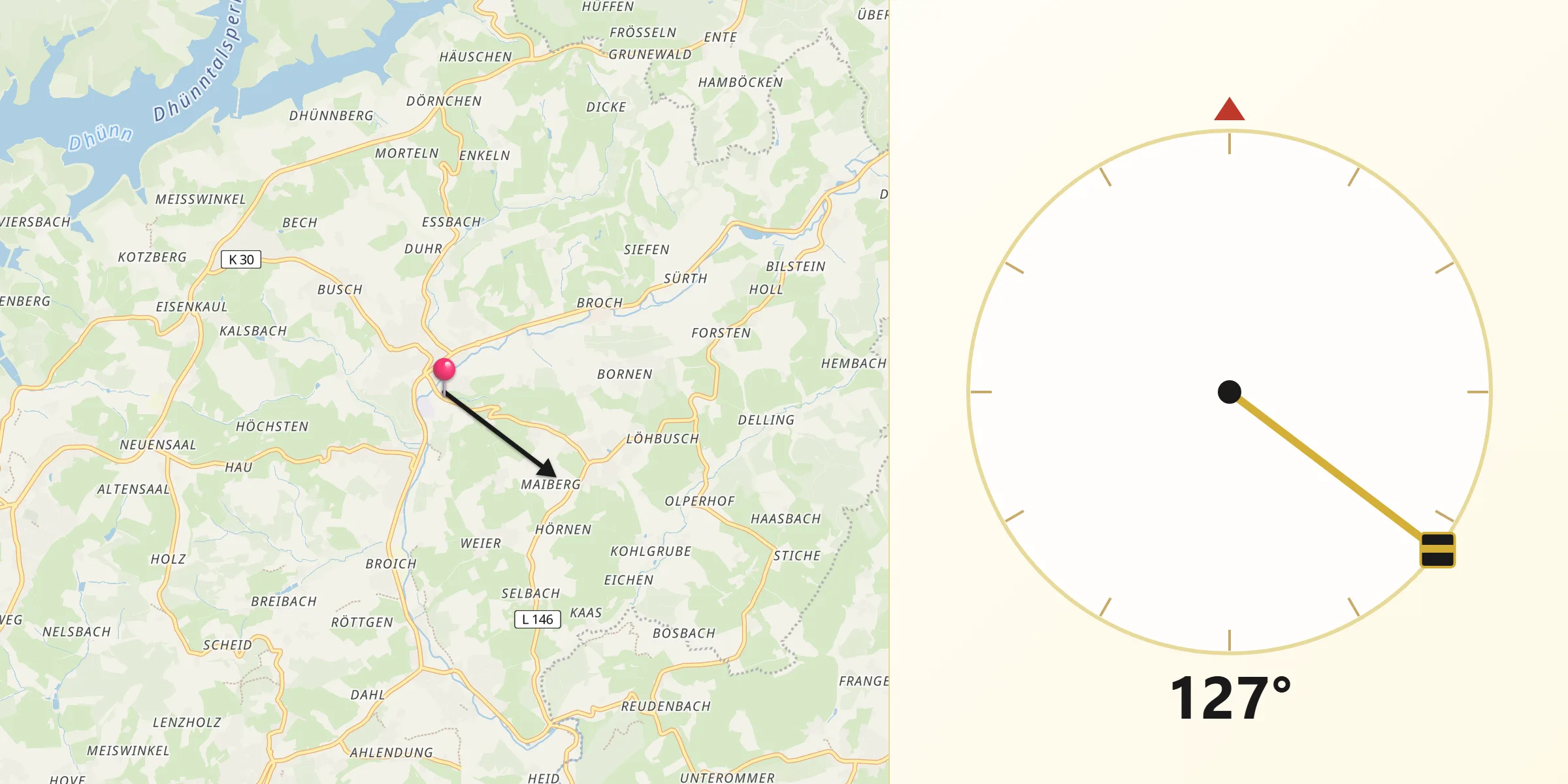 Qibla-Richtung von Kürten