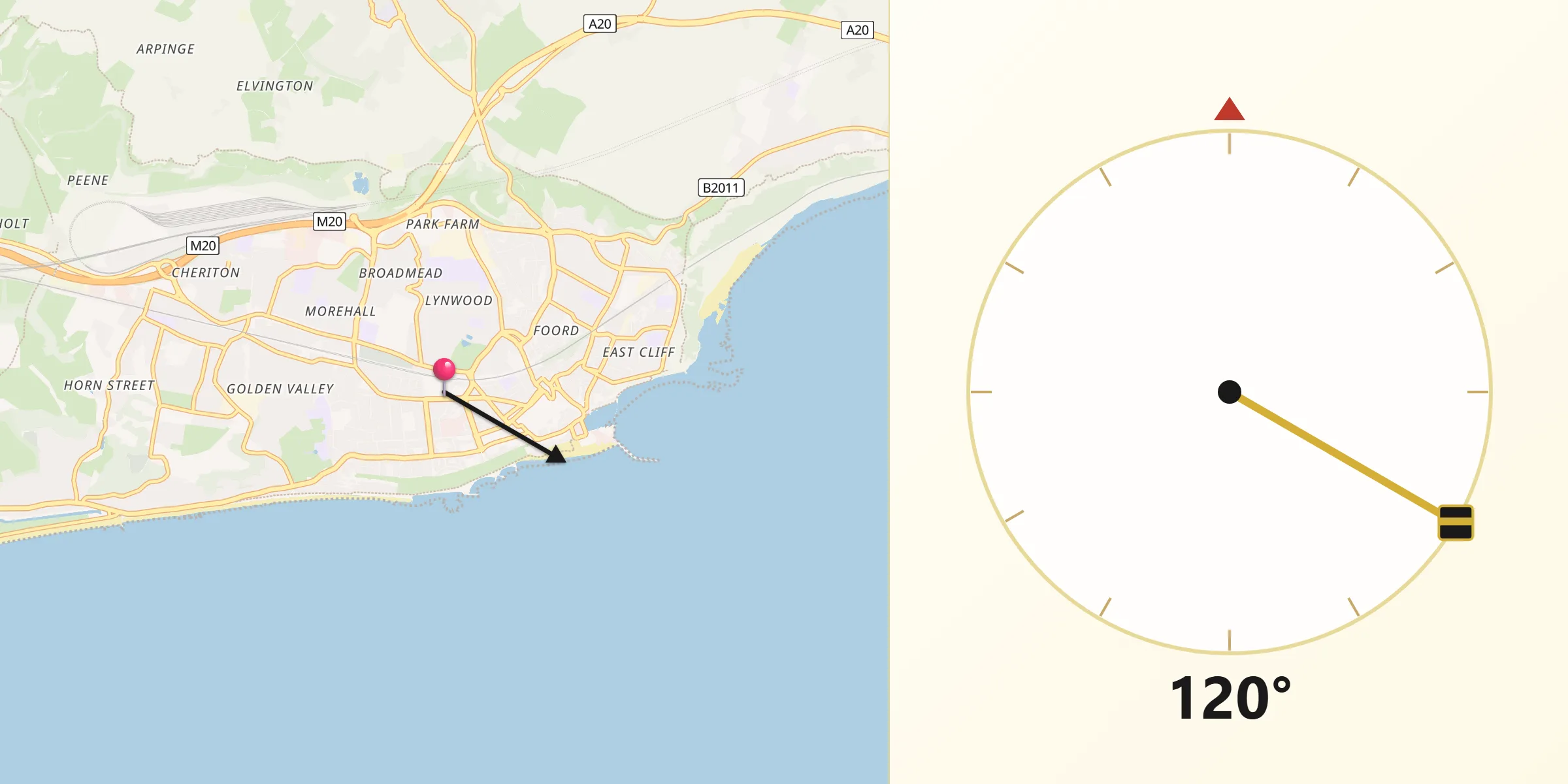 Folkestone şehrinden Kıble Yönü