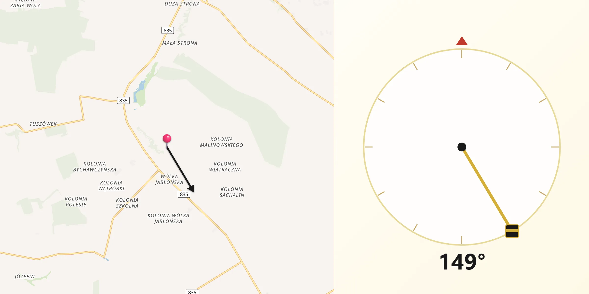 Kierunek Qibla z Jabłonna