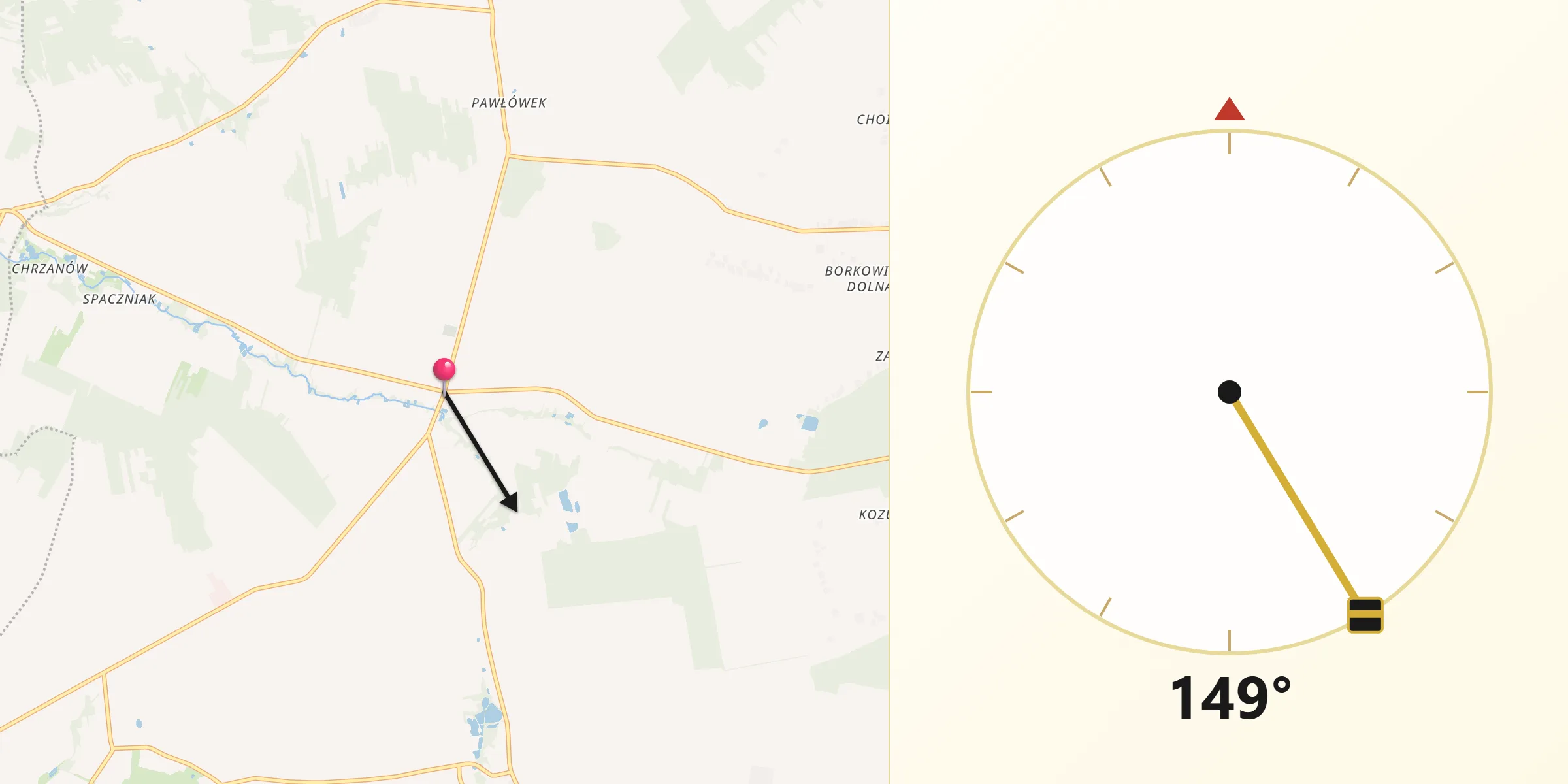 Kierunek Qibla z Borzechów