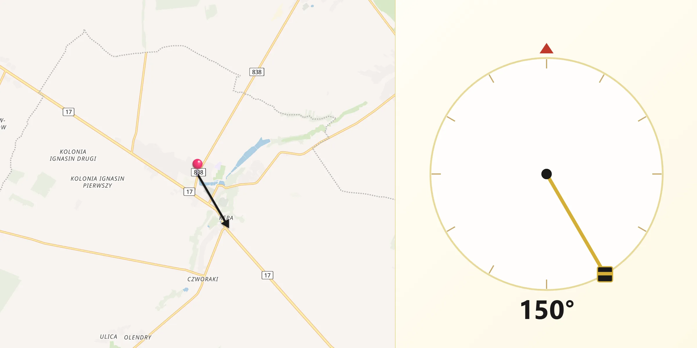 Kierunek Qibla z Fajsławice