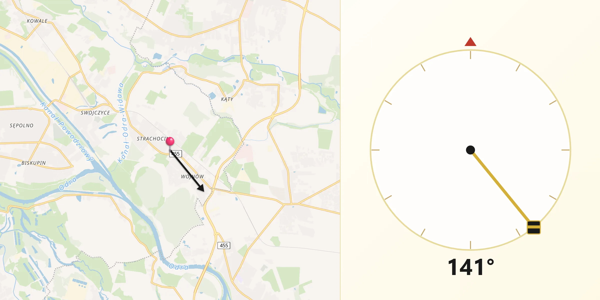 Kierunek Qibla z Strachocin-Wojnów