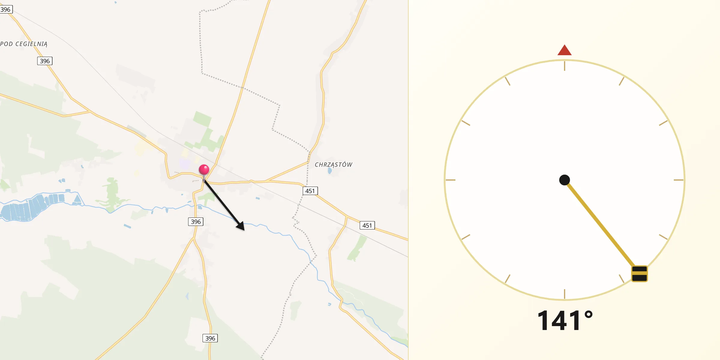 Kierunek Qibla z Bierutów