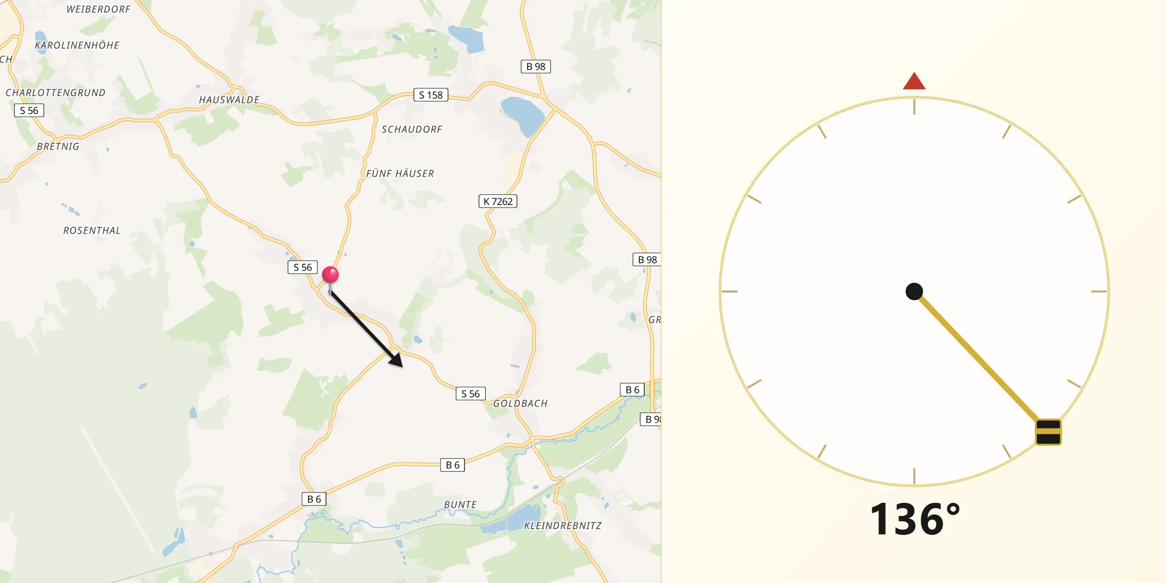 Qibla-Richtung von Frankenthal