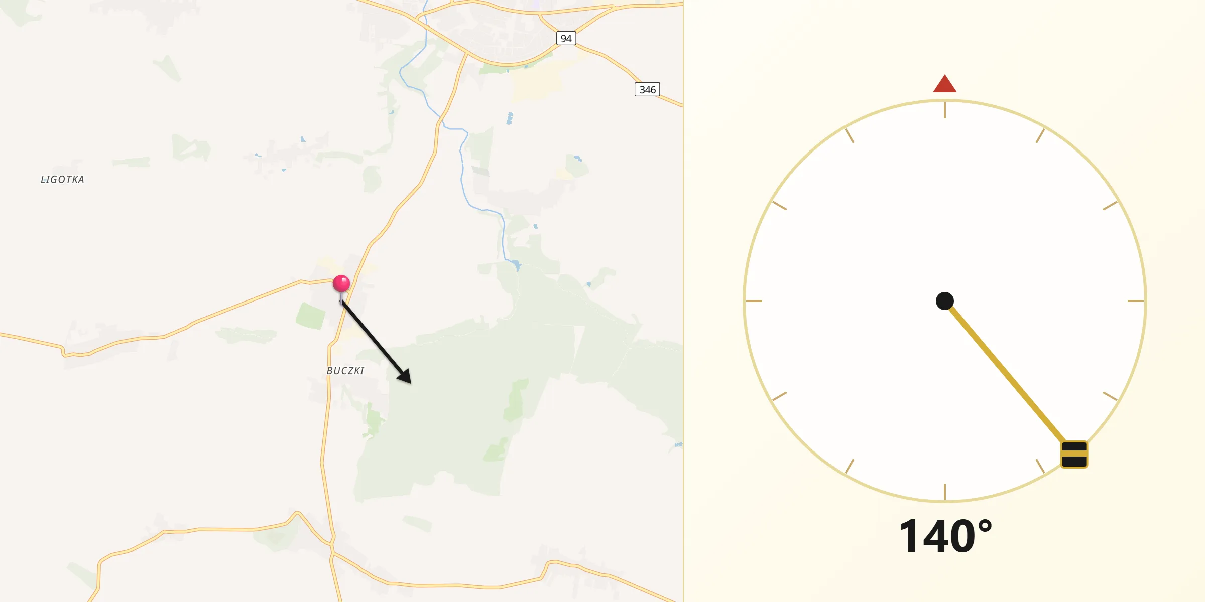 Kierunek Qibla z Ciechów