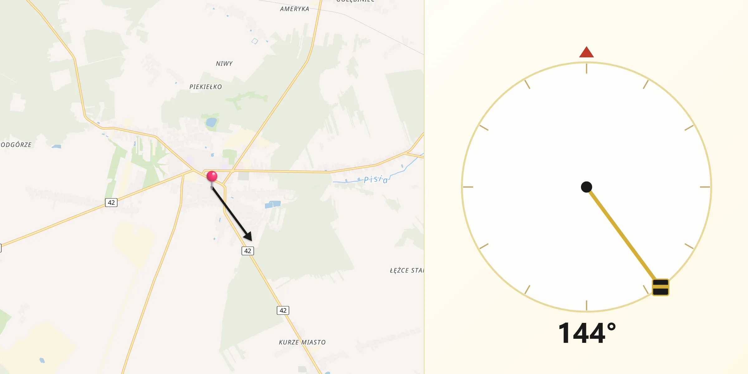 Kierunek Qibla z Pajęczno