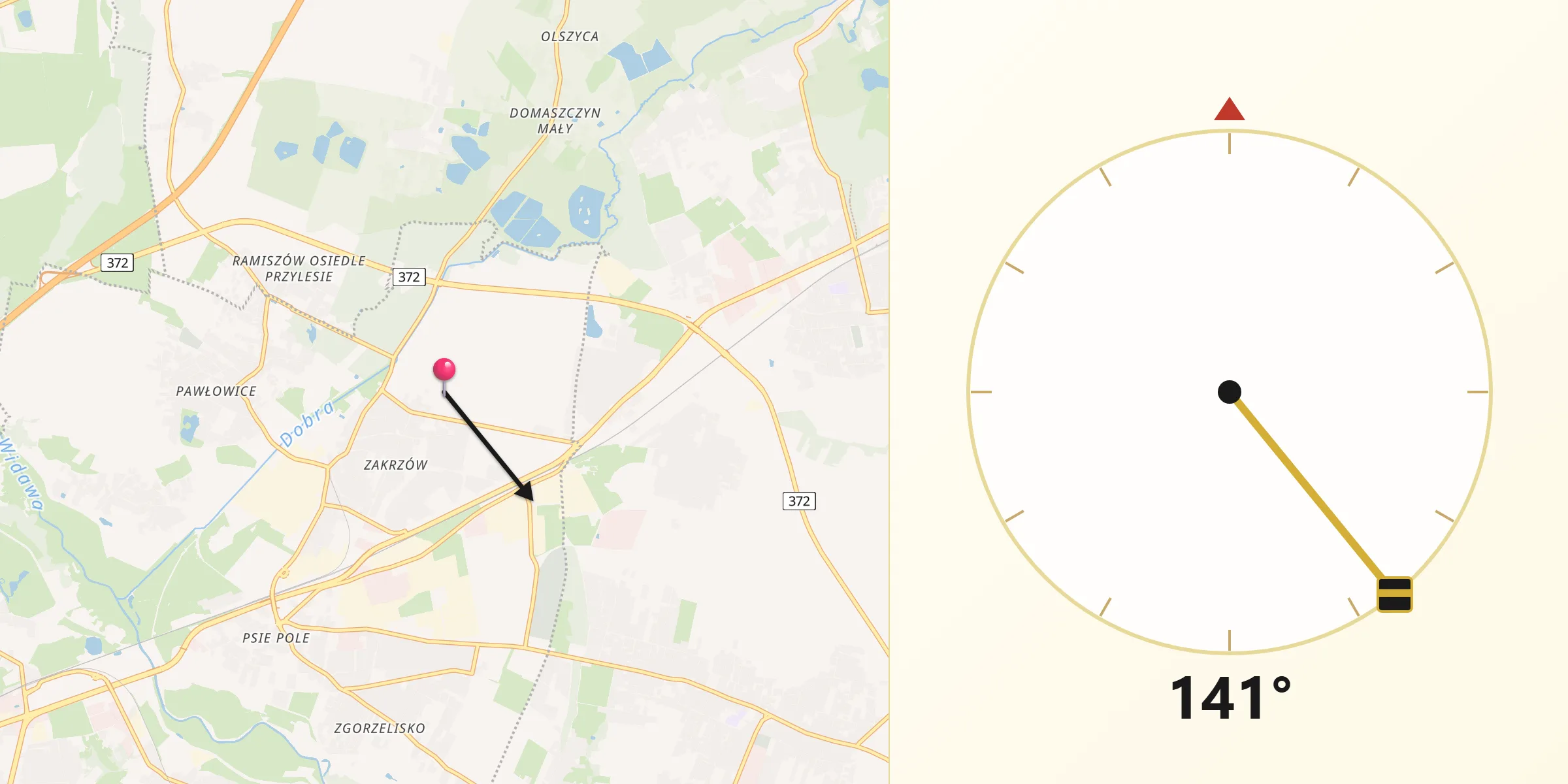 Kierunek Qibla z Zakrzów