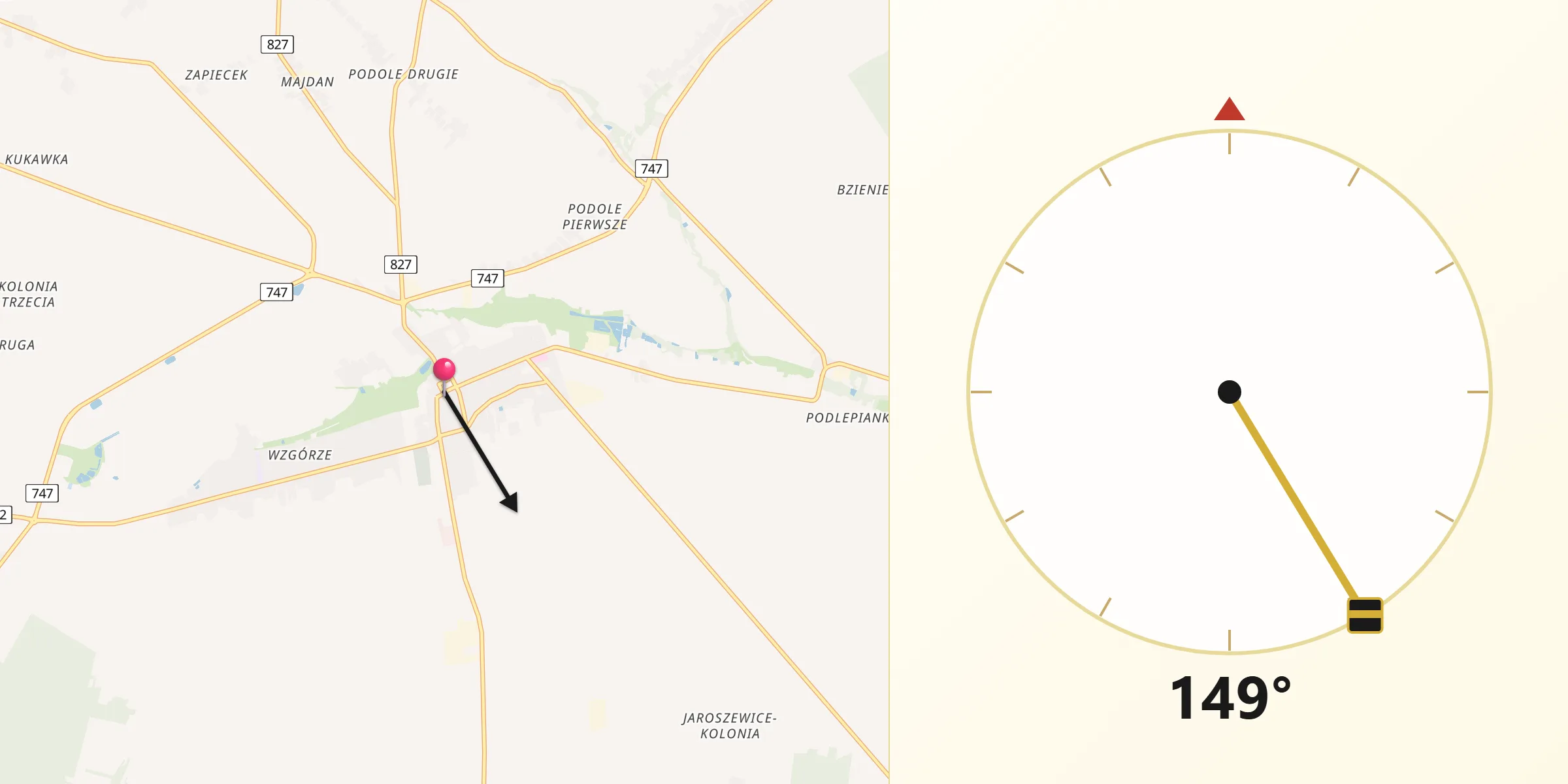 Kierunek Qibla z Bełżyce