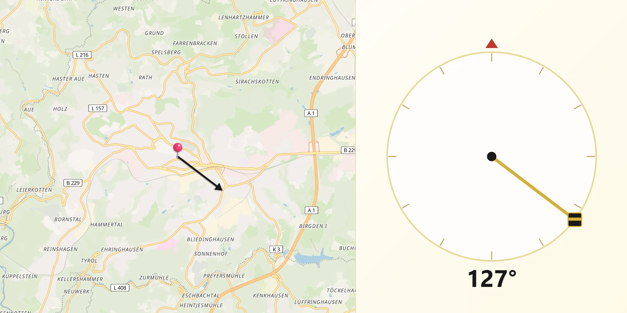 Kierunek Qibla z Remscheid