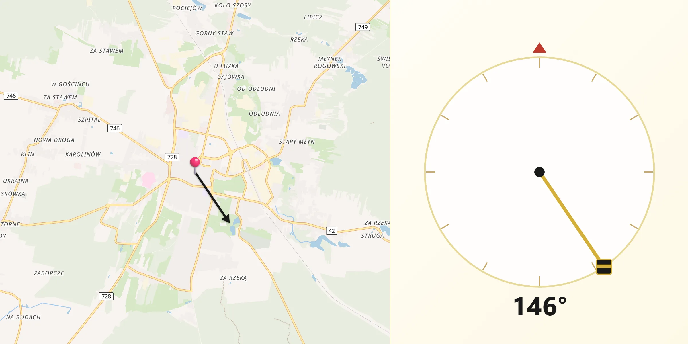 Kierunek Qibla z Końskie