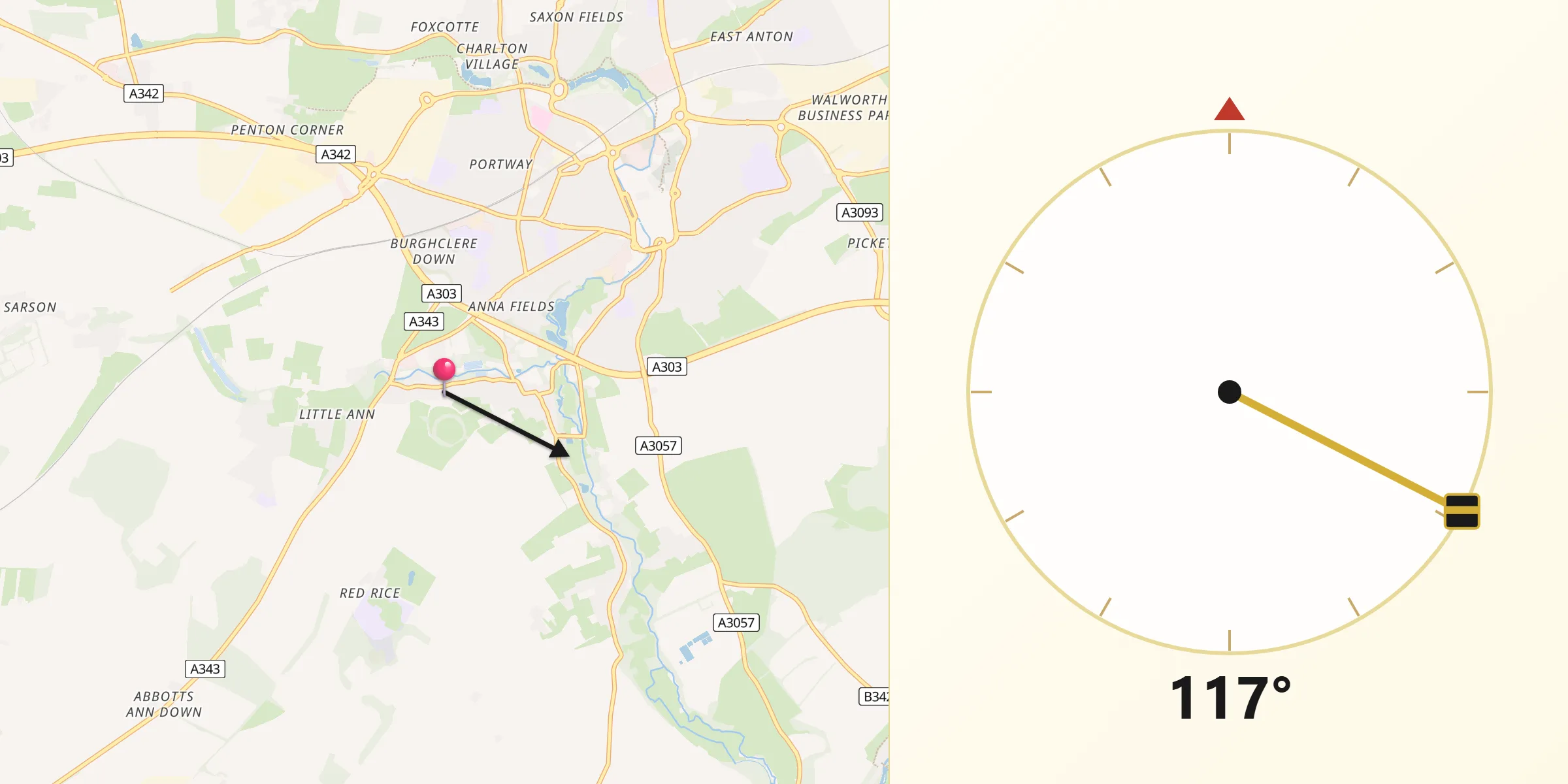 Qibla Direction from Anna Valley