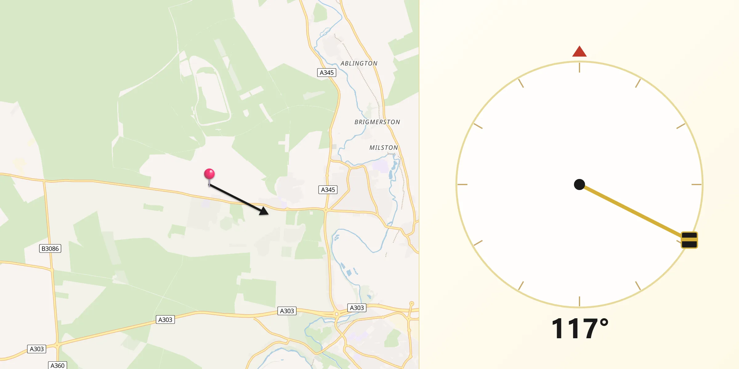 Qibla Direction from Lark Hill