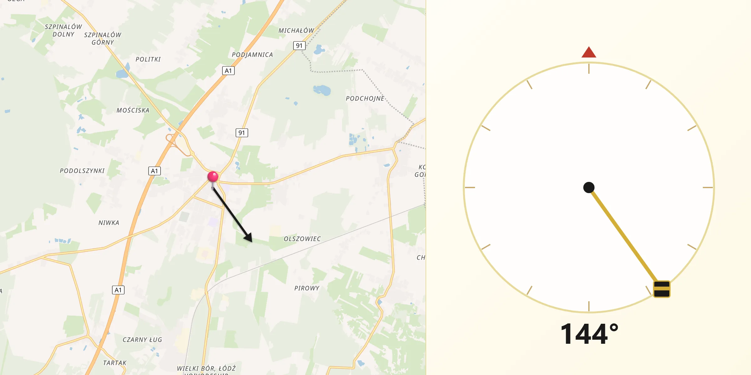 Kierunek Qibla z Kamieńsk