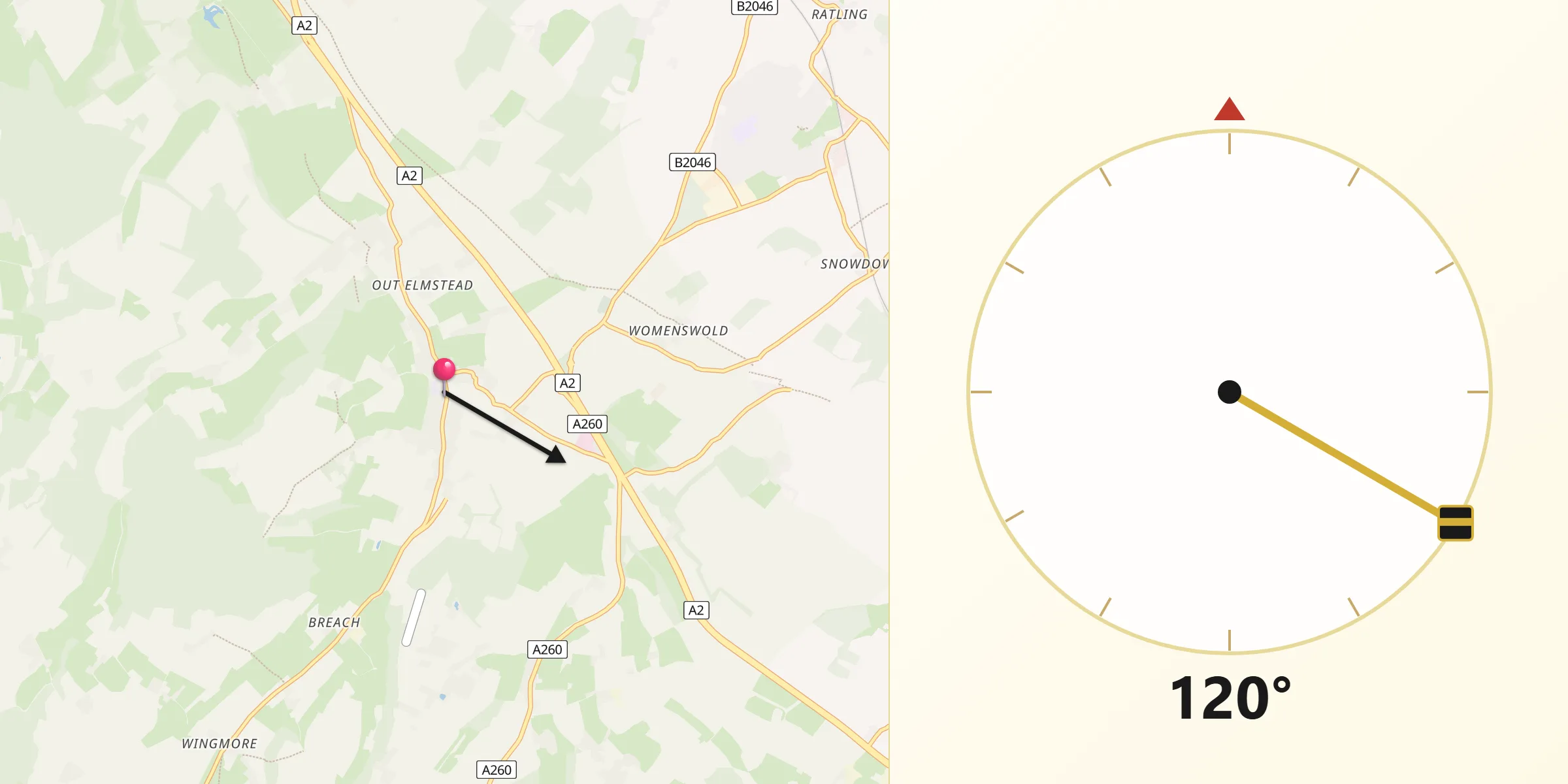 Qibla Direction from Barham