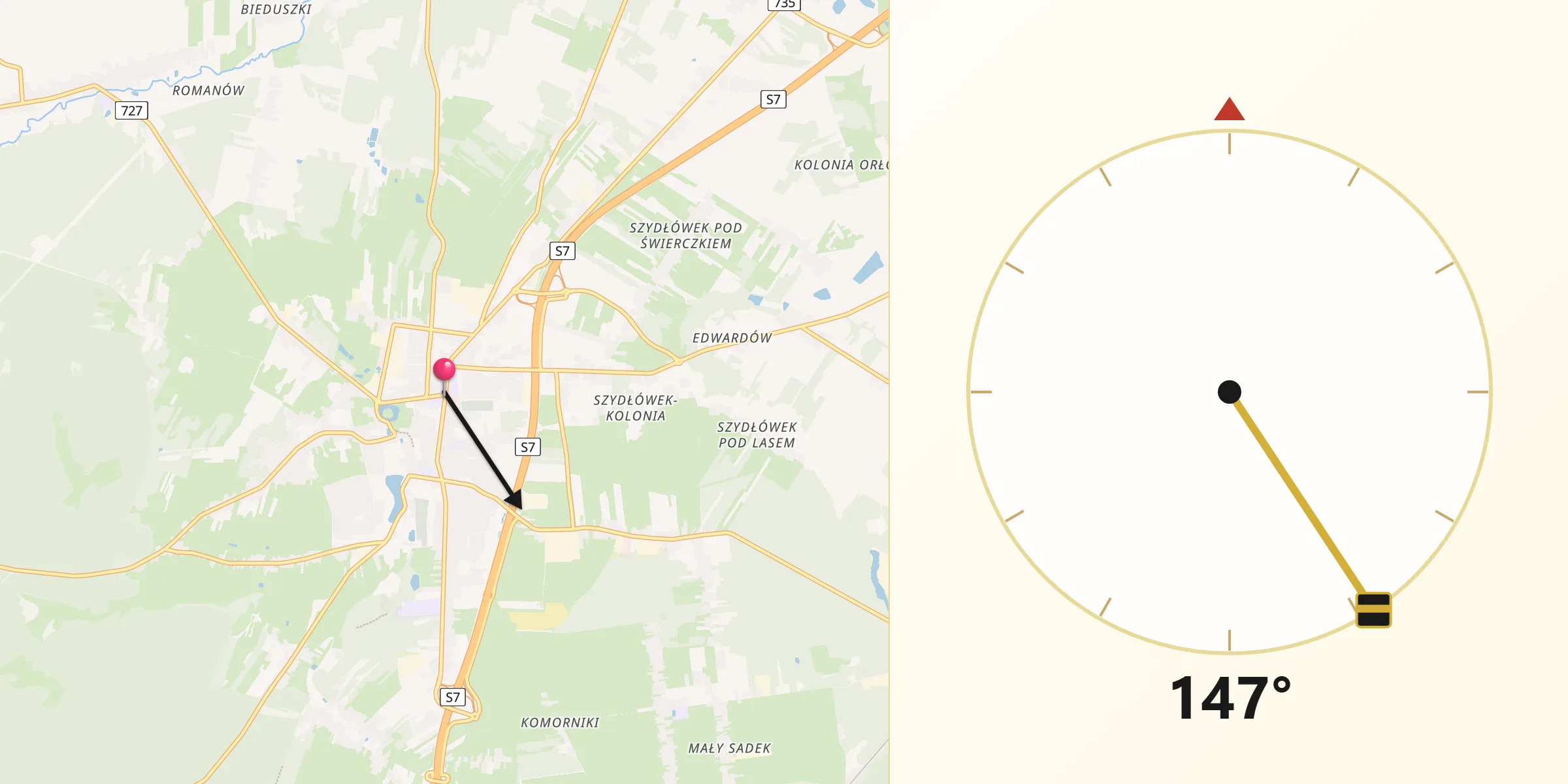 Kierunek Qibla z Szydłowiec