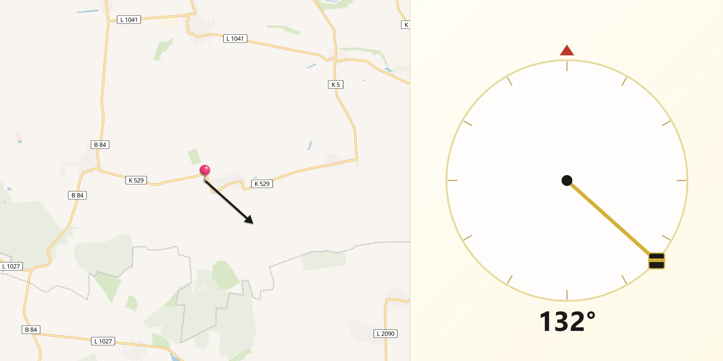 Qibla-Richtung von Freienbessingen