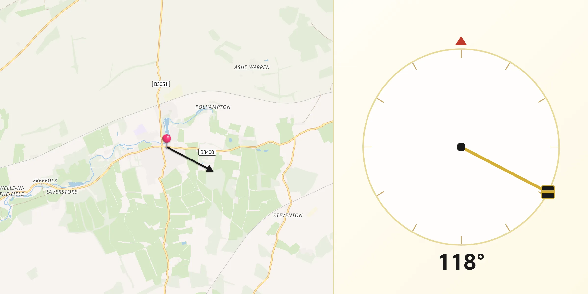 Qibla Direction from Overton
