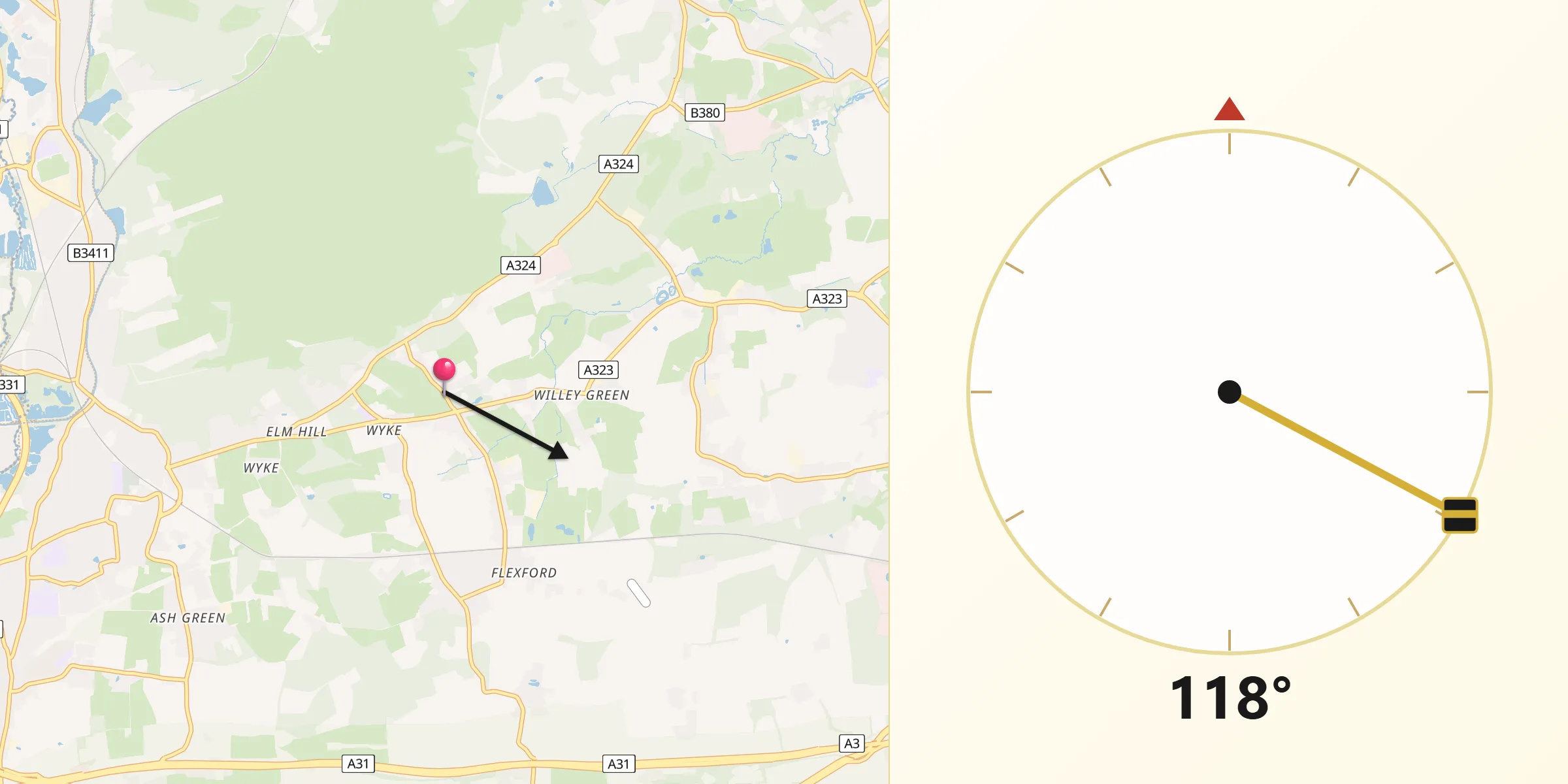 Qibla Direction from Normandy