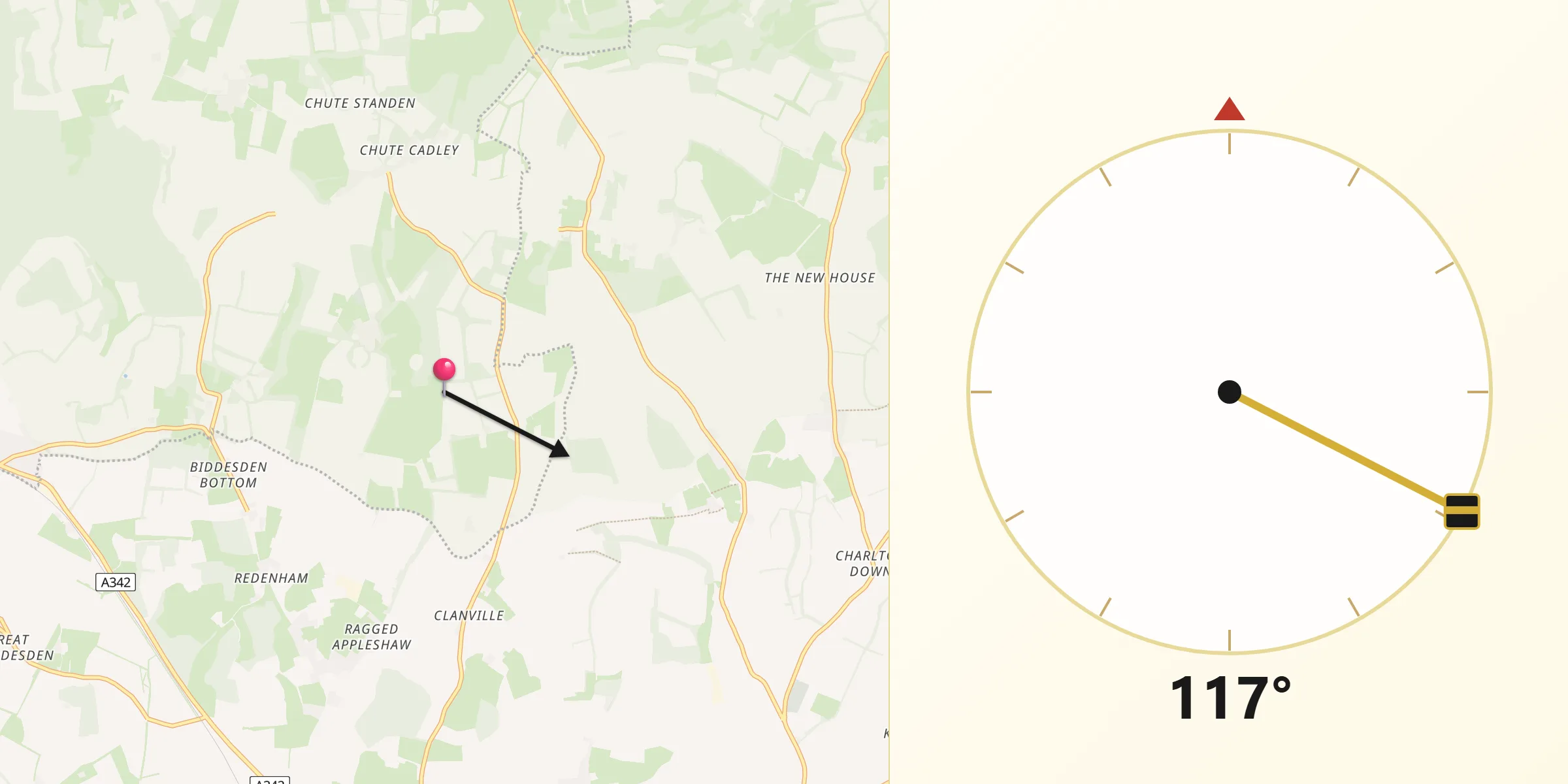 Qibla Direction from Basingstoke and Deane