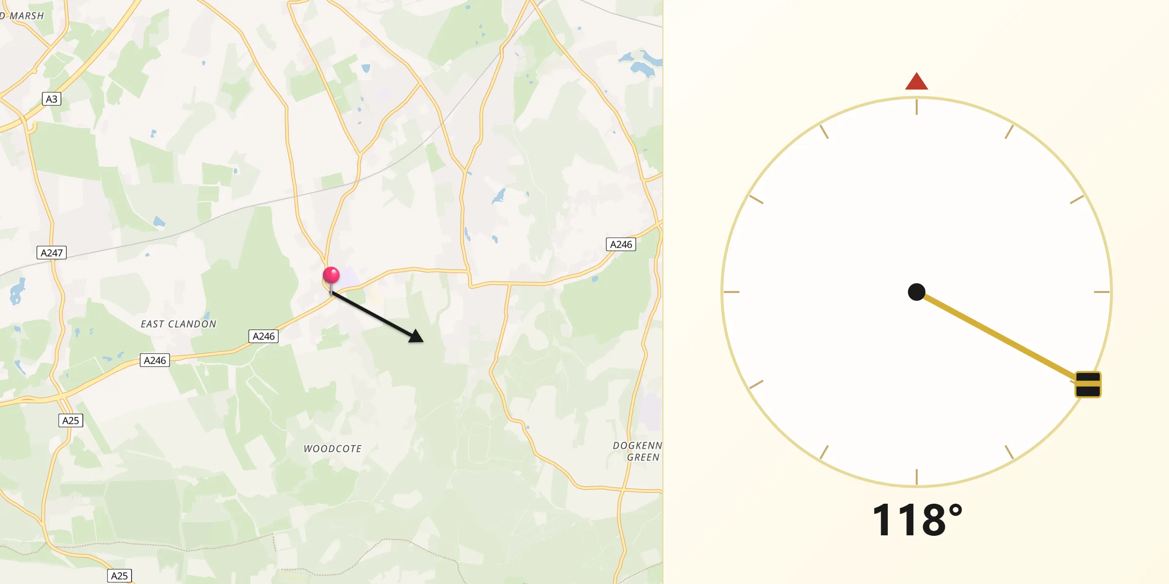 Qibla Direction from West Horsley