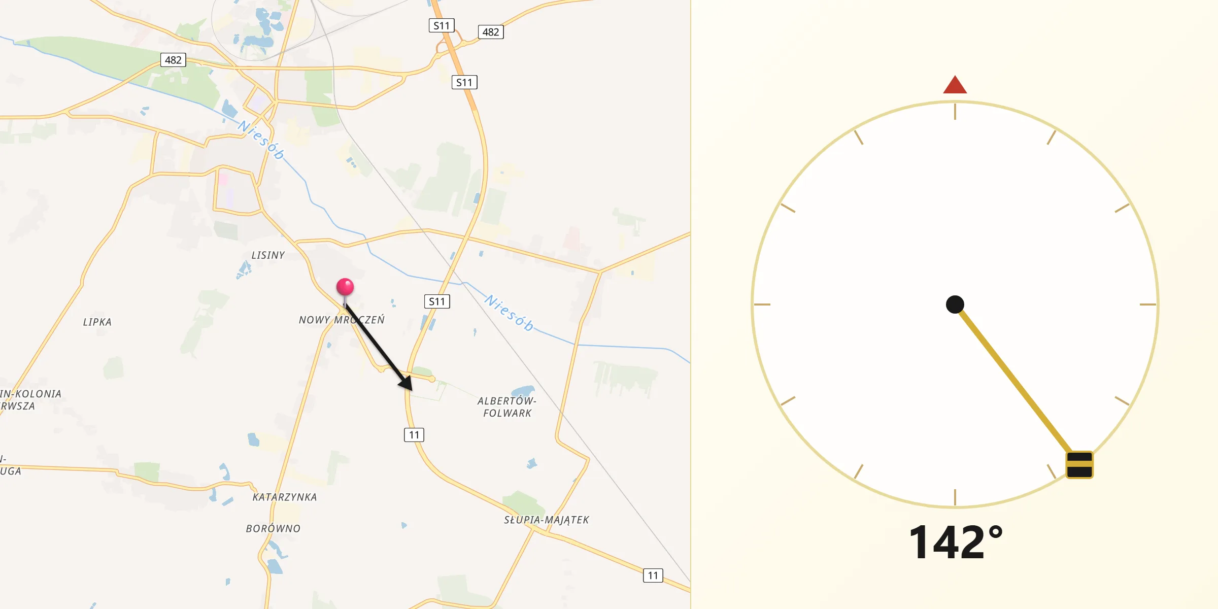 Kierunek Qibla z Baranów
