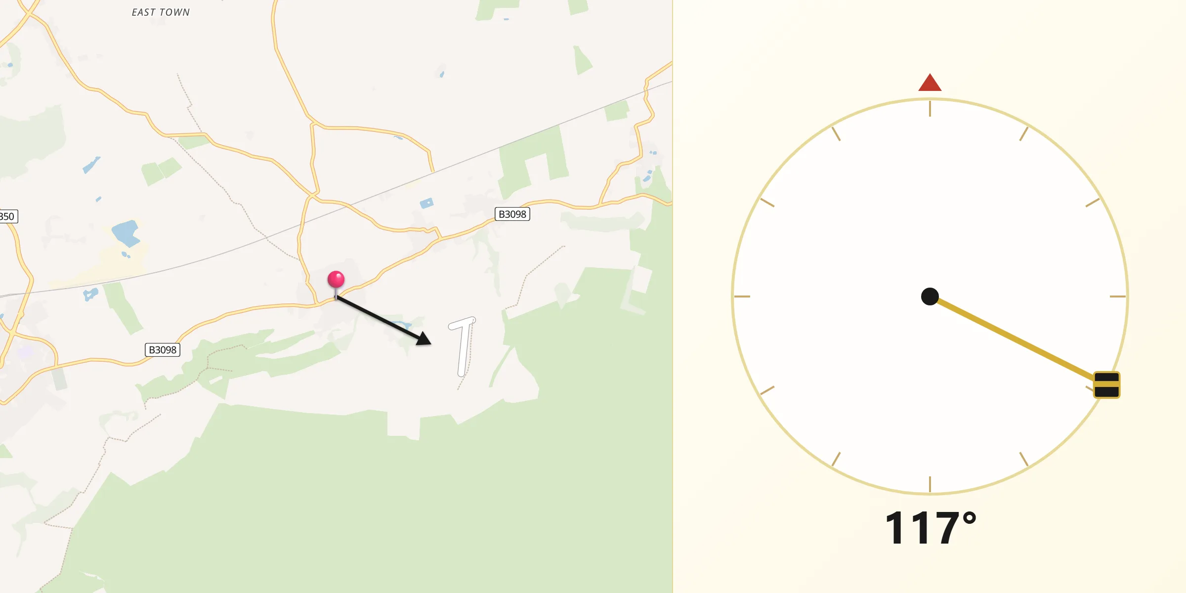 Qibla Direction from Bratton